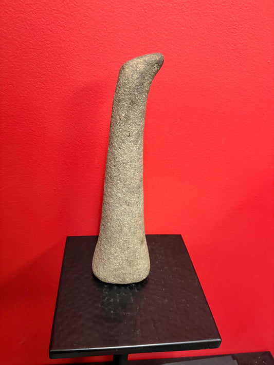Rare authentic antique indigenous, first nations British Colombian Stone Plummet tool - great condition and 12 inches long  fabulous shape