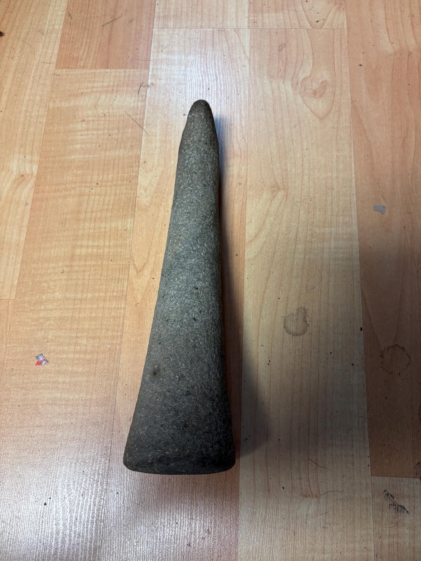 Rare authentic antique indigenous, first nations British Colombian Stone Plummet tool - great condition and 12 inches long  fabulous shape