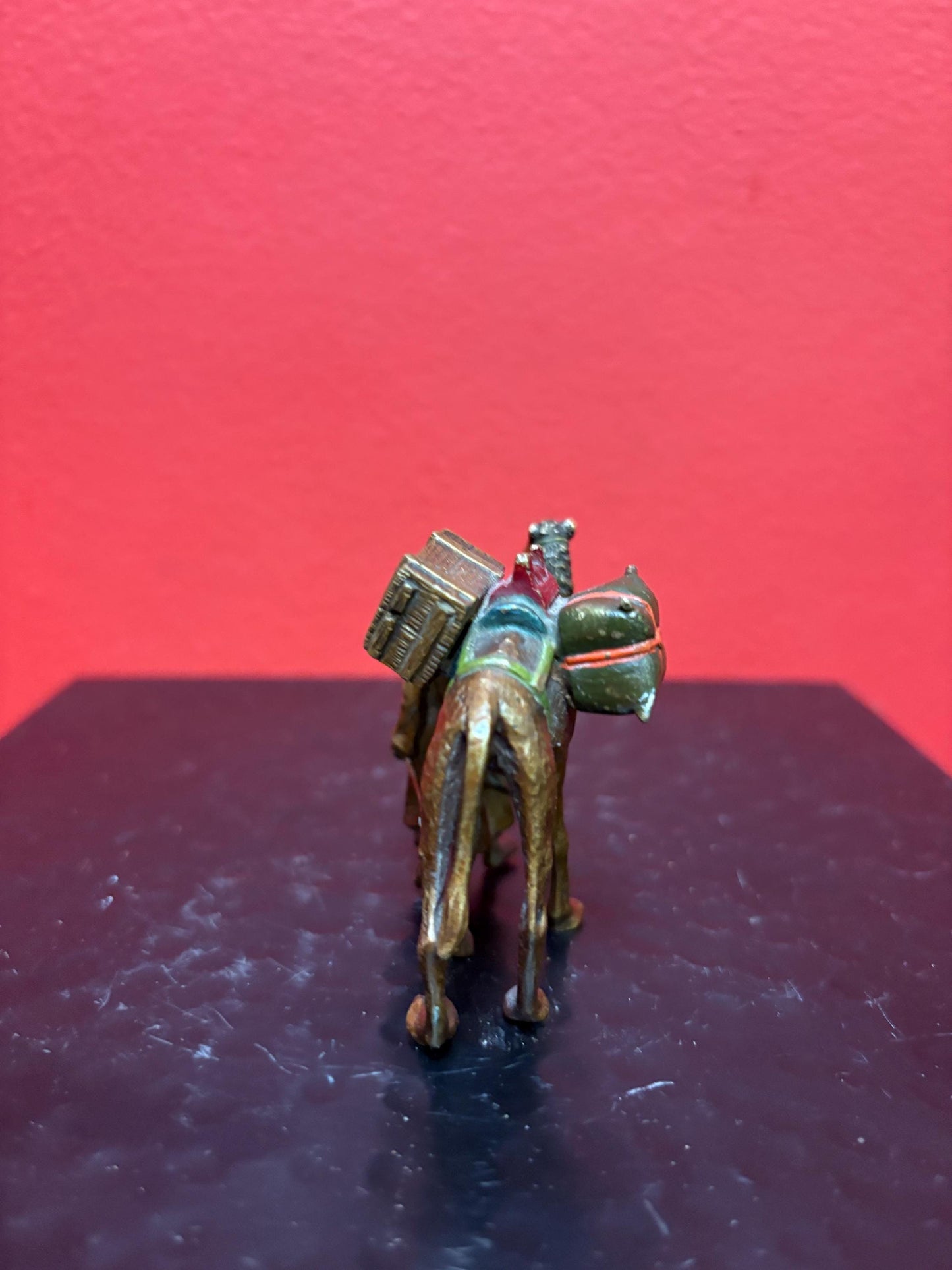 Beautiful Franz Bergman antique cold painted Austrian bronze statue of a man with a camel  wonderful condition  and detail  authentic-  B