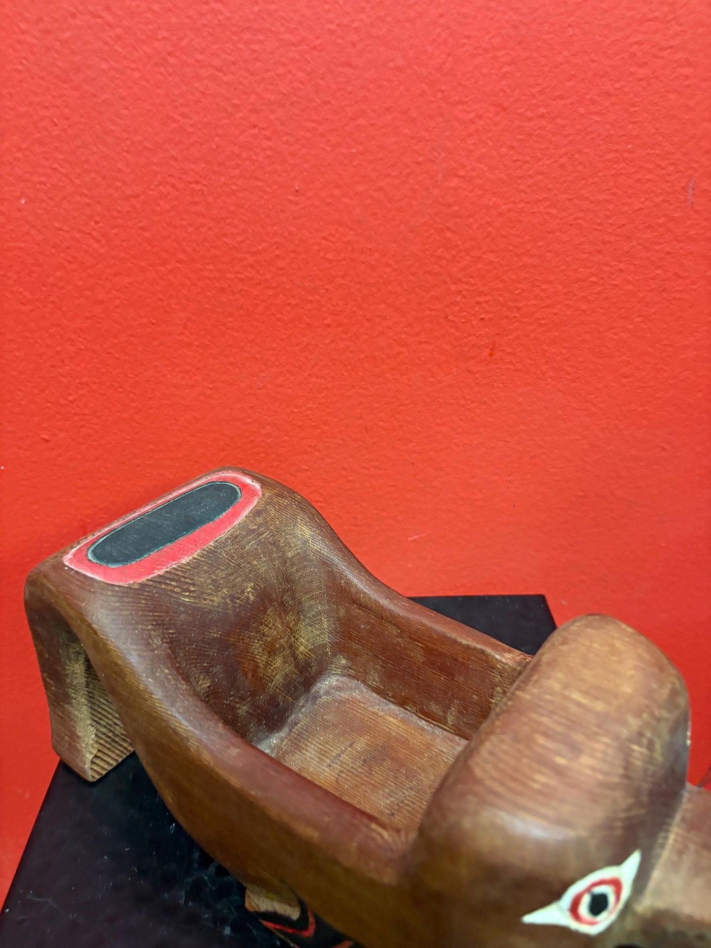 Beautiful antique indigenous  First Nations Pacific Northwest Coast signed otter bowl  wonderful detail  9 x 3 1/2 high  TED MORAN  wow