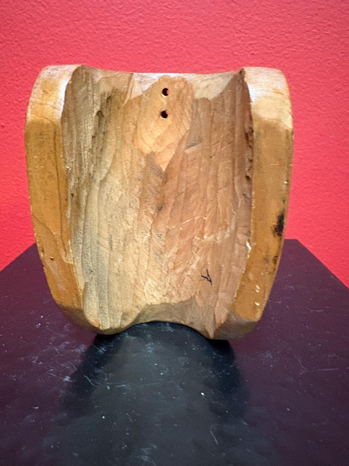 Beautiful indigenous first nations pacific  West Coast Cedar mask  4.5 inches tall with lovely colour and carving wow - great value