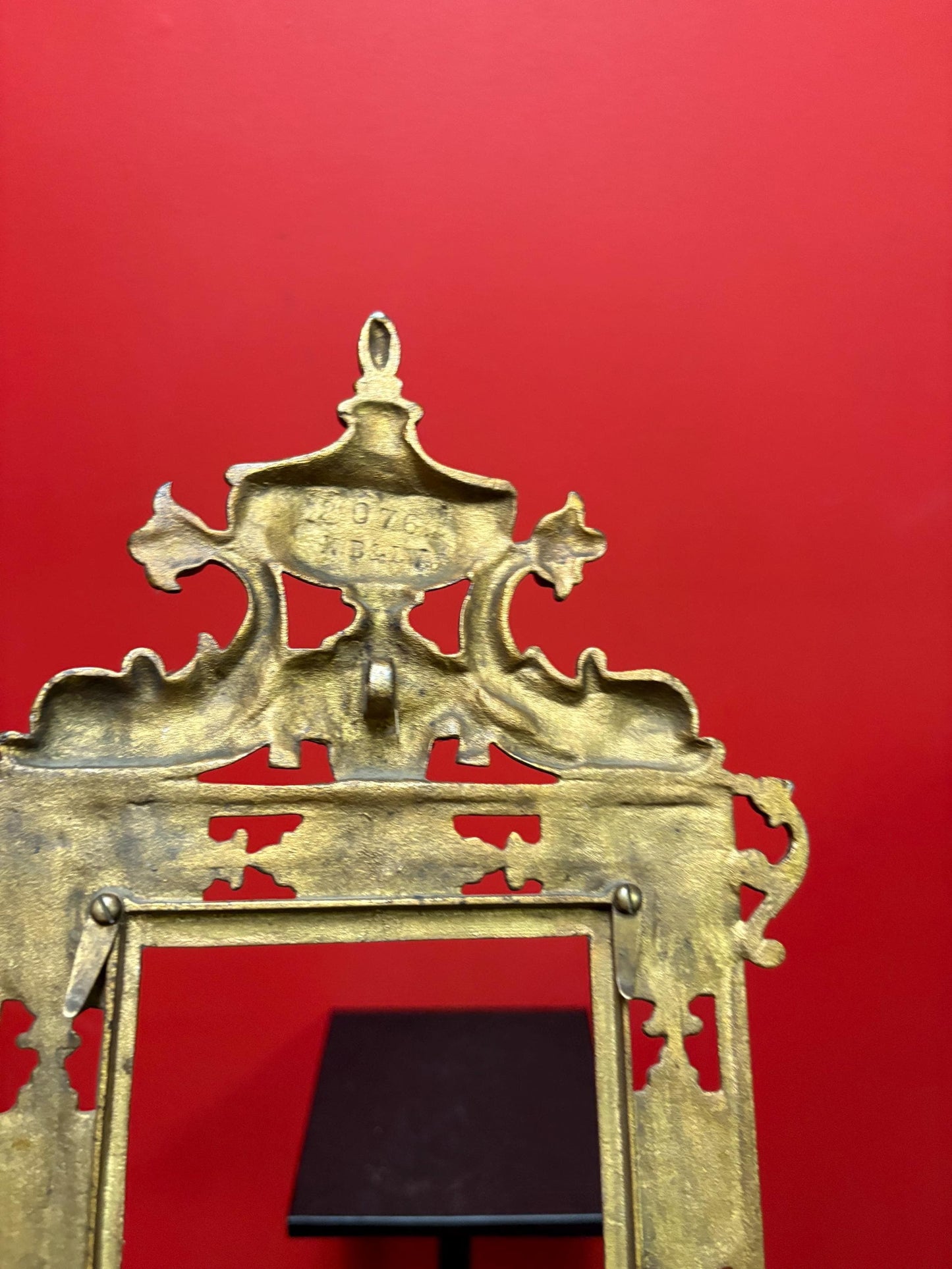 Amazing antique 19 century gilded metal ornate frame  outside 16 x 9 1/2 and inside 12 x 4“  wow - so many uses