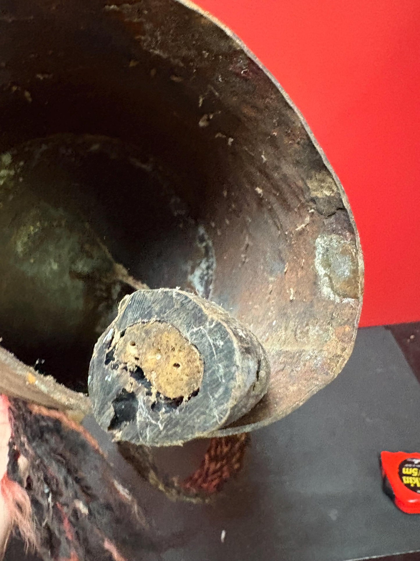 Stunning authentic early antique Nepalese Temple Bell  10 inches tall with additional rope  amazing sound  value priced and perfect gift