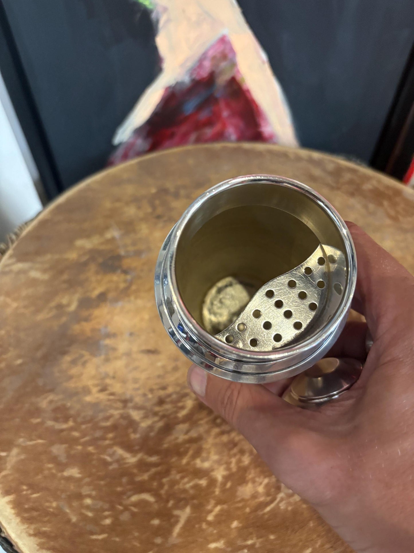 stunning antique silver plated 9 inch tall cocktail shaker  wonderful condition and ready to use  shaken like Vegas at 3am