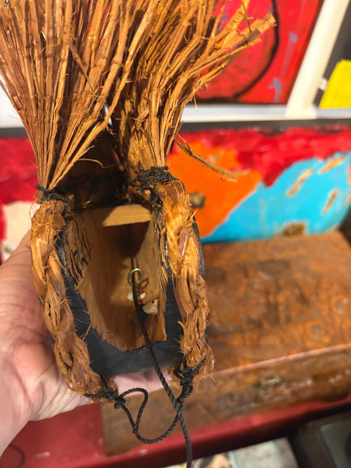 Amazing signed Brent Scow 17 x 10 inch indigenous First Nations Pacific Northwest  clapper mask  amazing detail  hang or stand it - RS