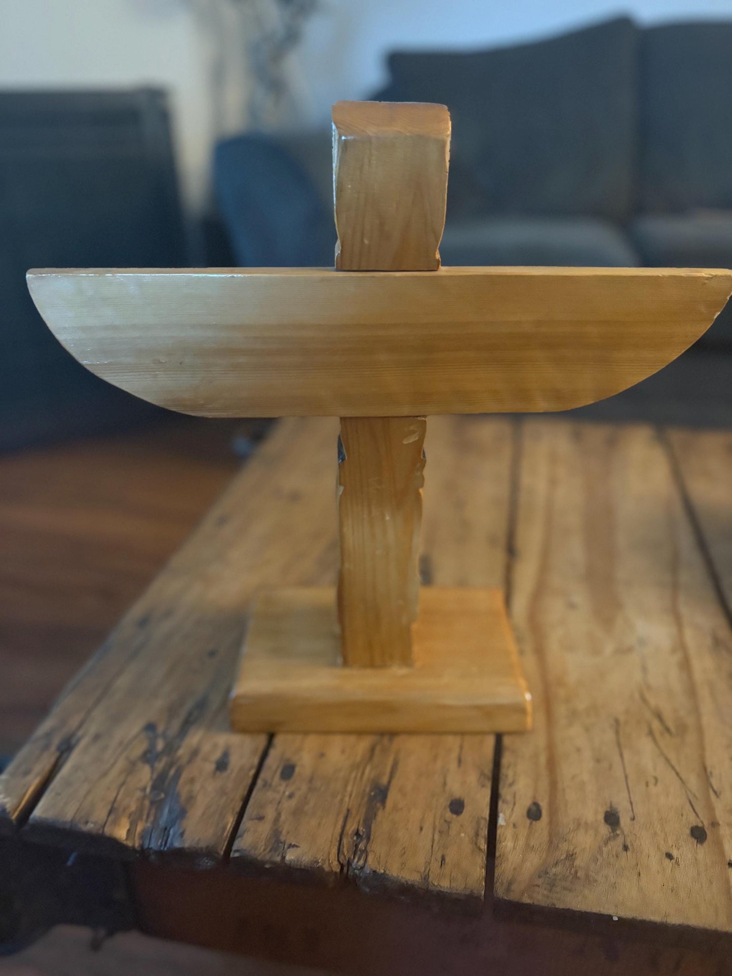 Beautiful 16 x 14 wide polychrome First Nations indigenous pacific northWest Coast totem pole  not signed   great value - RS