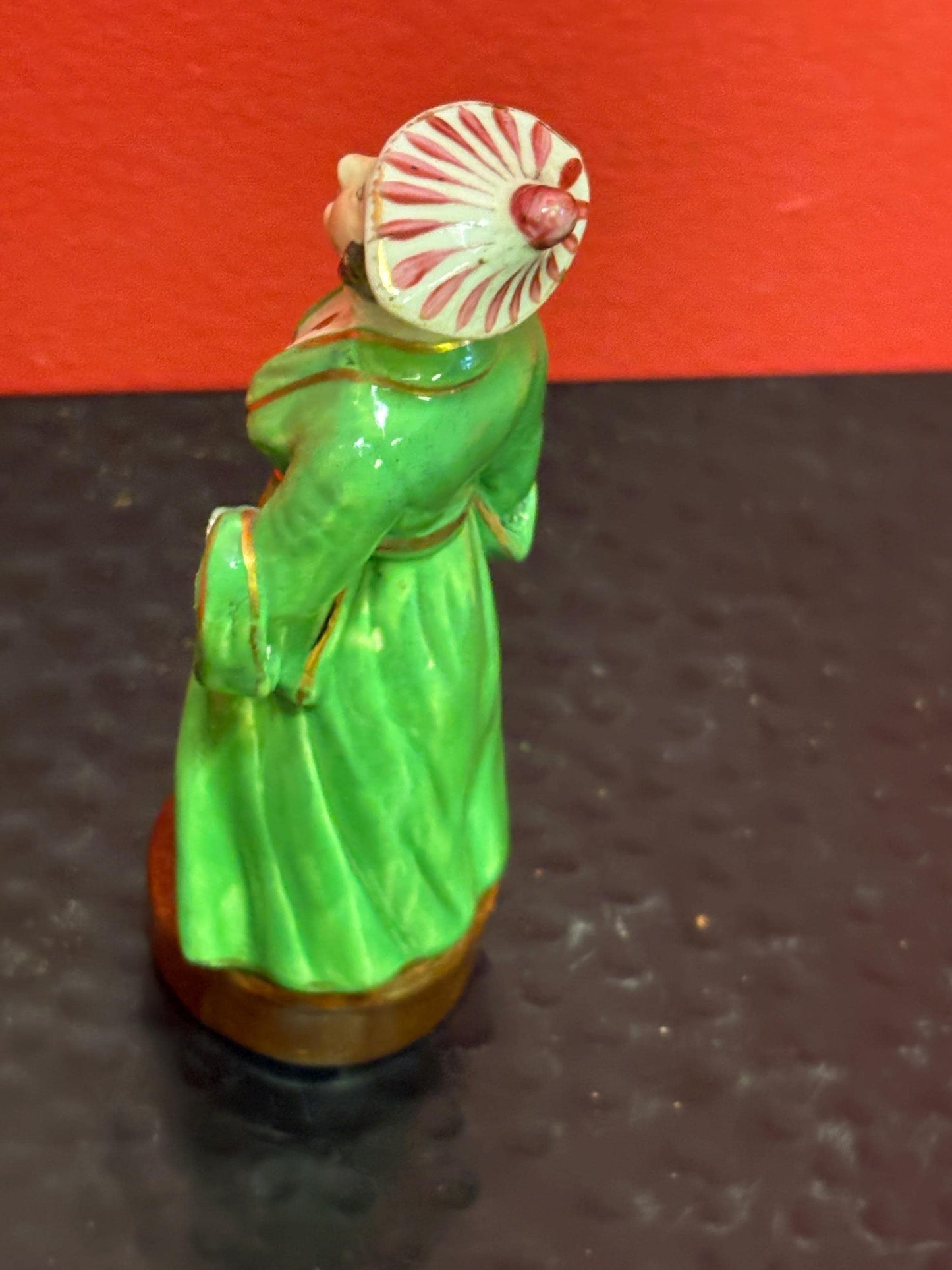 Beautiful mid 1800s English Staffordshire statue of a man with a broken hand  price super low  5 inches tall