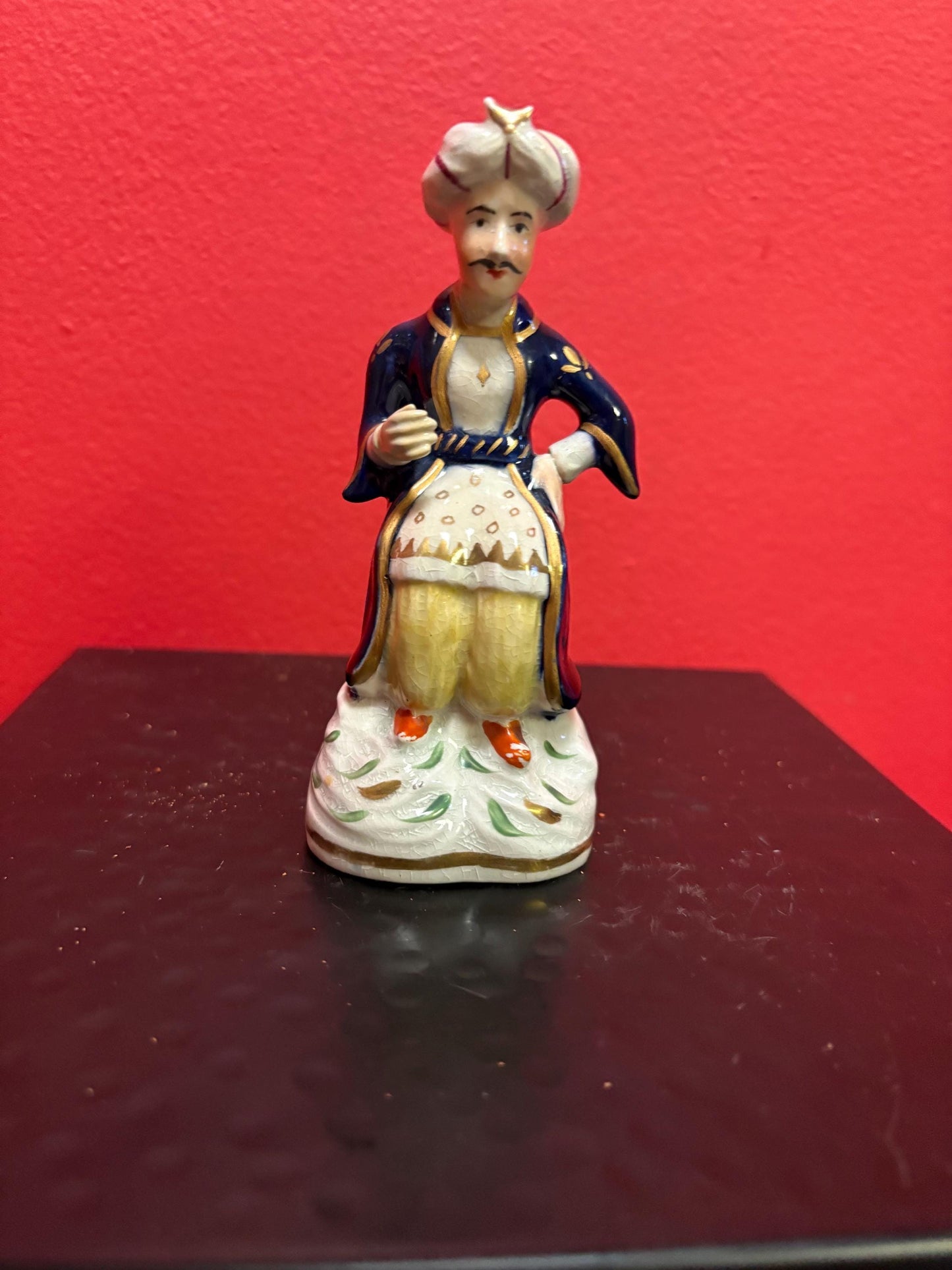 Impressive mid 1800s English Staffordshire statue of a Genie 5 inches tall in mint condition  great value