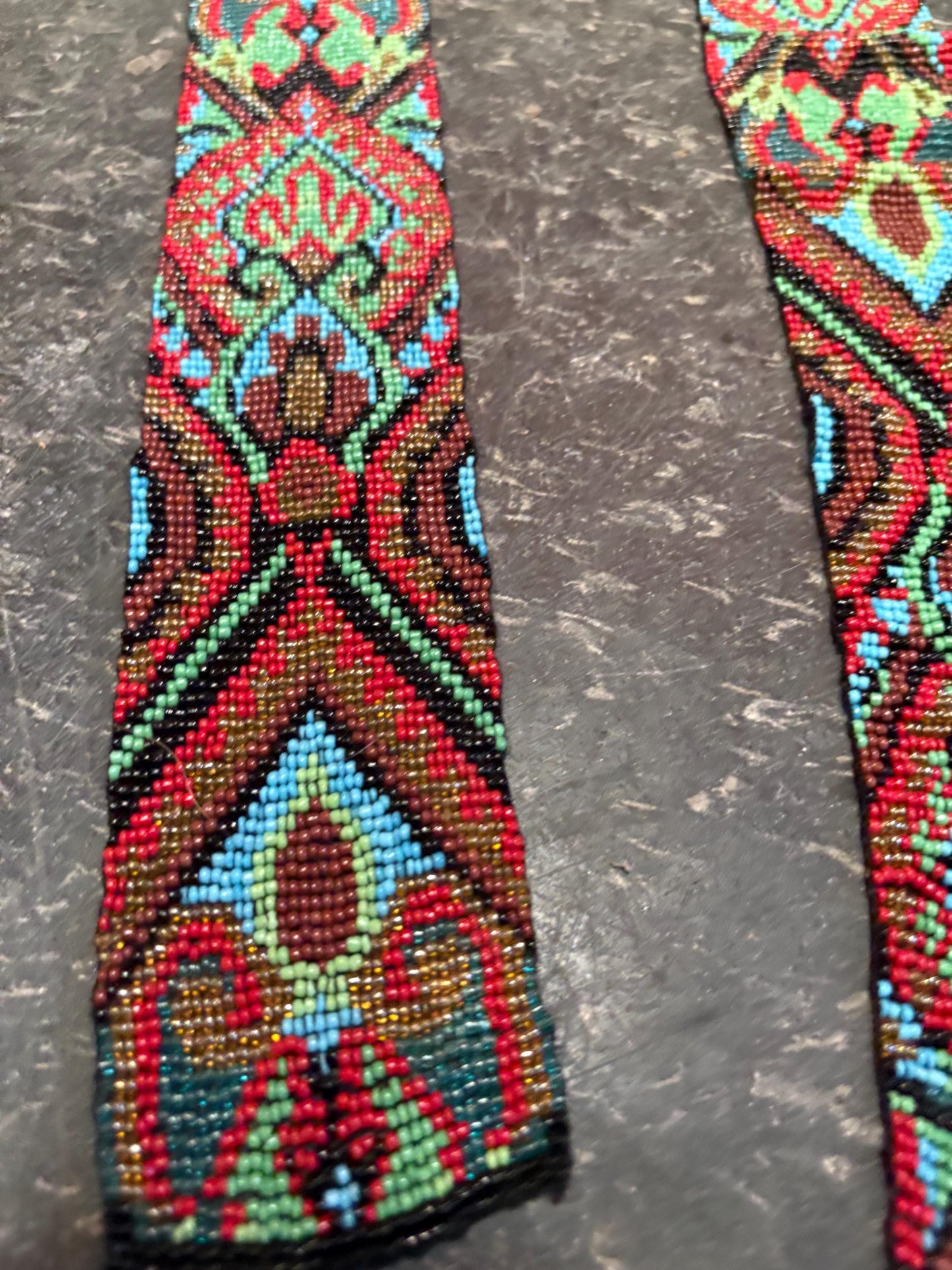 Stunning indigenous first nations Pacific Northwest Coast 60 inch long beaded ceremonial necklace in perfect condition wow  gift alert!!
