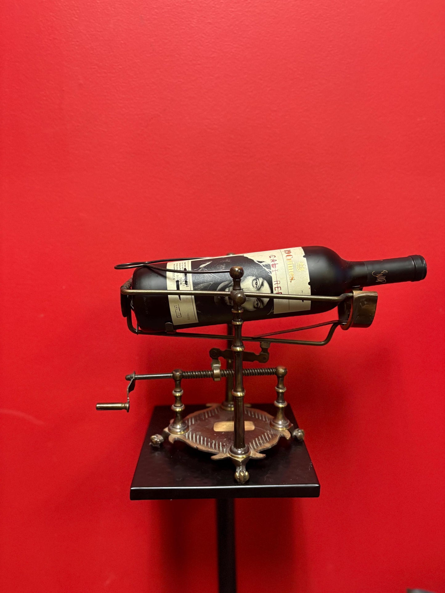 Stunning vintage industrial style wine bottle holder 12 x 9 high  adjustable and fabulous gift  wow - wine not  included