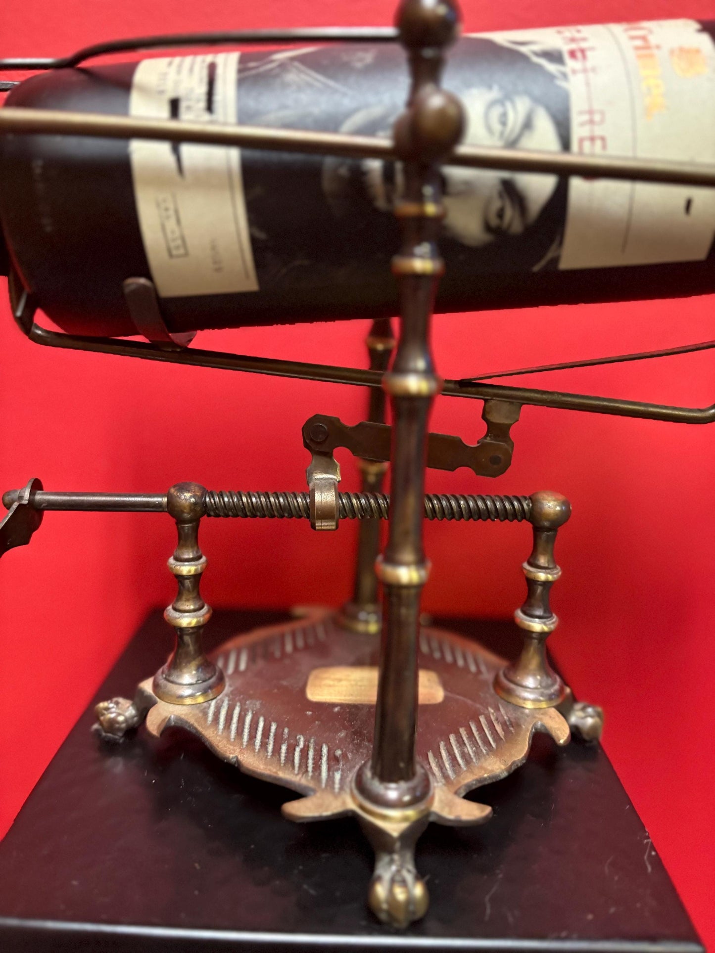 Stunning vintage industrial style wine bottle holder 12 x 9 high  adjustable and fabulous gift  wow - wine not  included