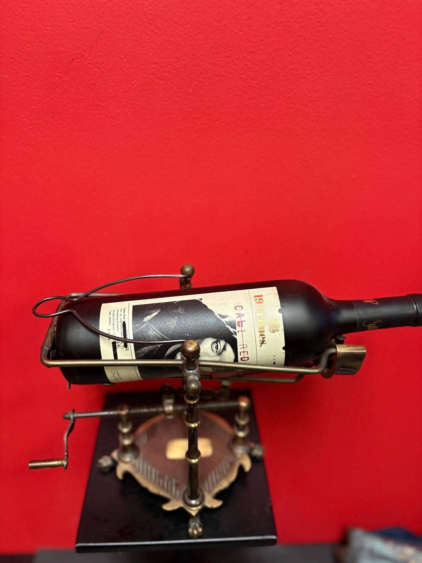 Stunning vintage industrial style wine bottle holder 12 x 9 high  adjustable and fabulous gift  wow - wine not  included