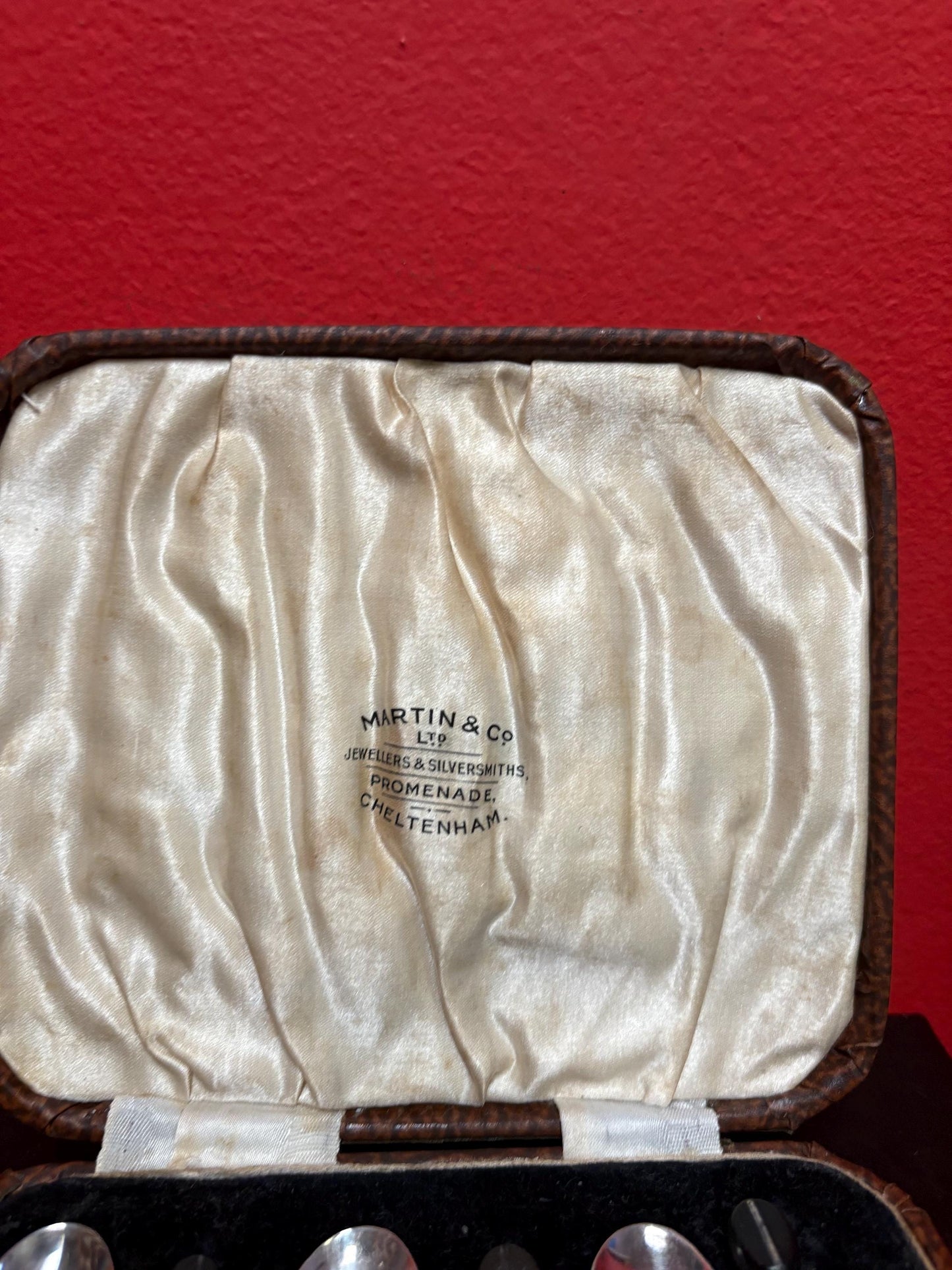 stunning English sterling coffee spoons with coffee bean knobs in original box  Hallmark early 1900s  great gift  great value