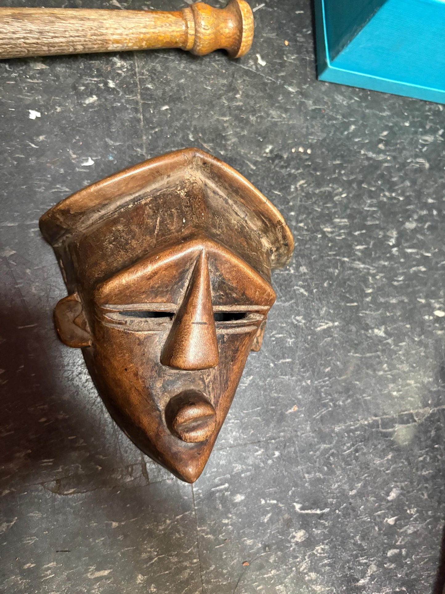 Beautiful antique African Liberia DAN mask 8 x 5 1/2 wide  great condition ready to hang