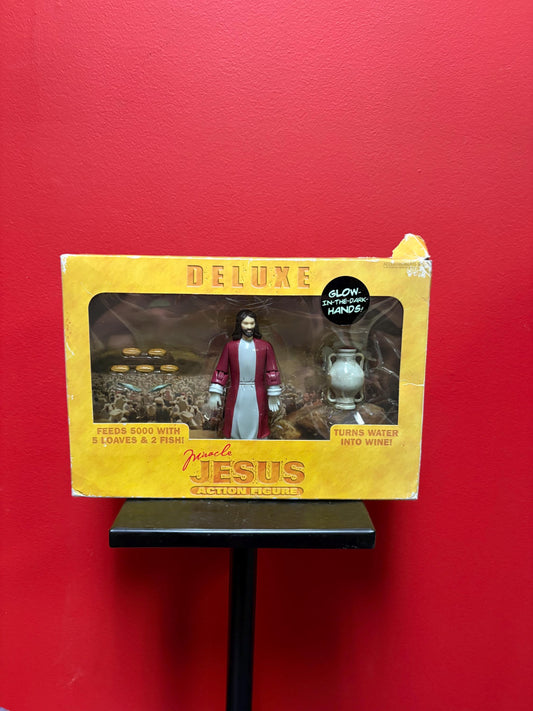 Super cool miracle Jesus action figure in original box  box in used condition  great gift and great value