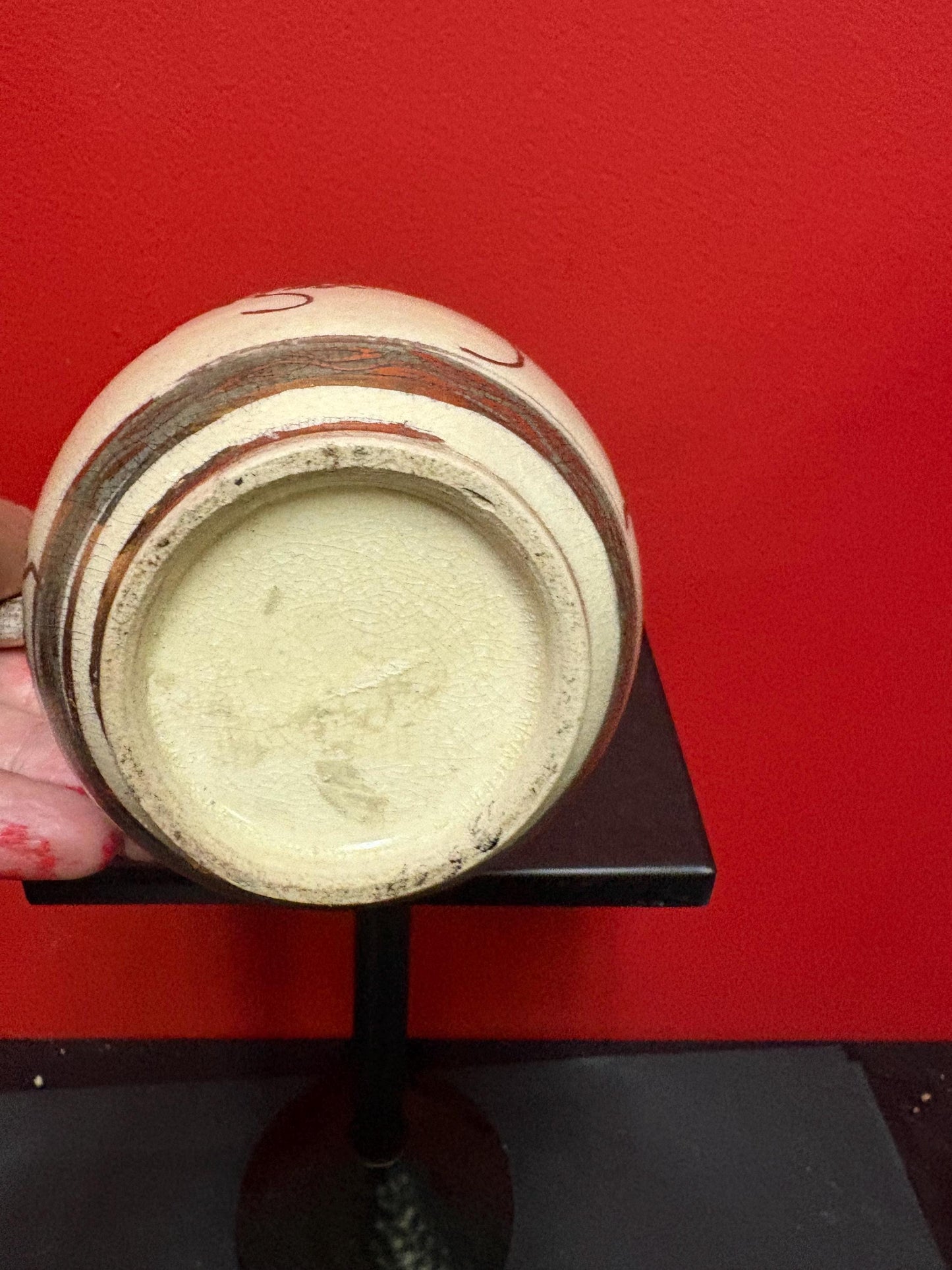 stunning  6 inch tall Japanese Meji period  Satsuma jug wonderful condition with worn handle  great value