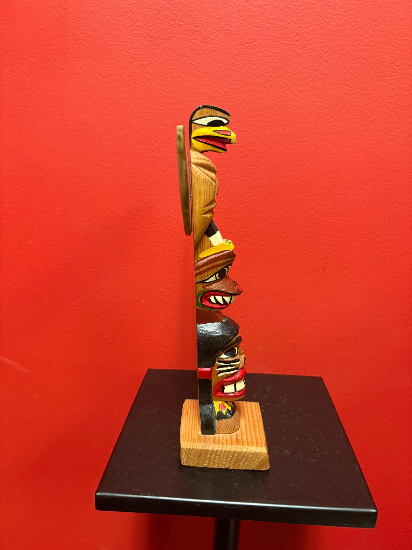 Lovely signed indigenous first Pacific Northwest Coast winged totem pole - 10 x 6 wide