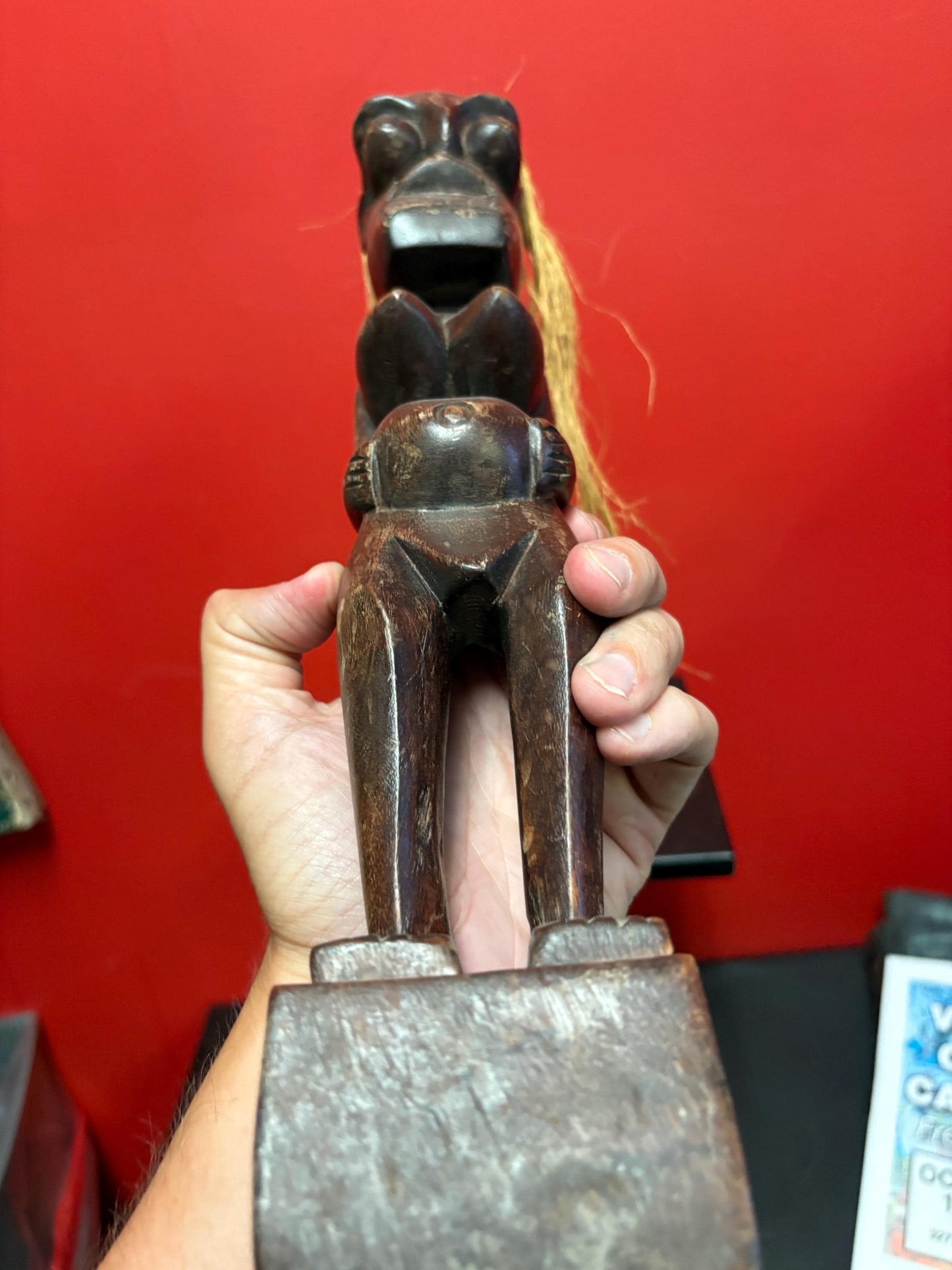 Beautiful antique 16 inch tall African statue with unique hair great condition and value