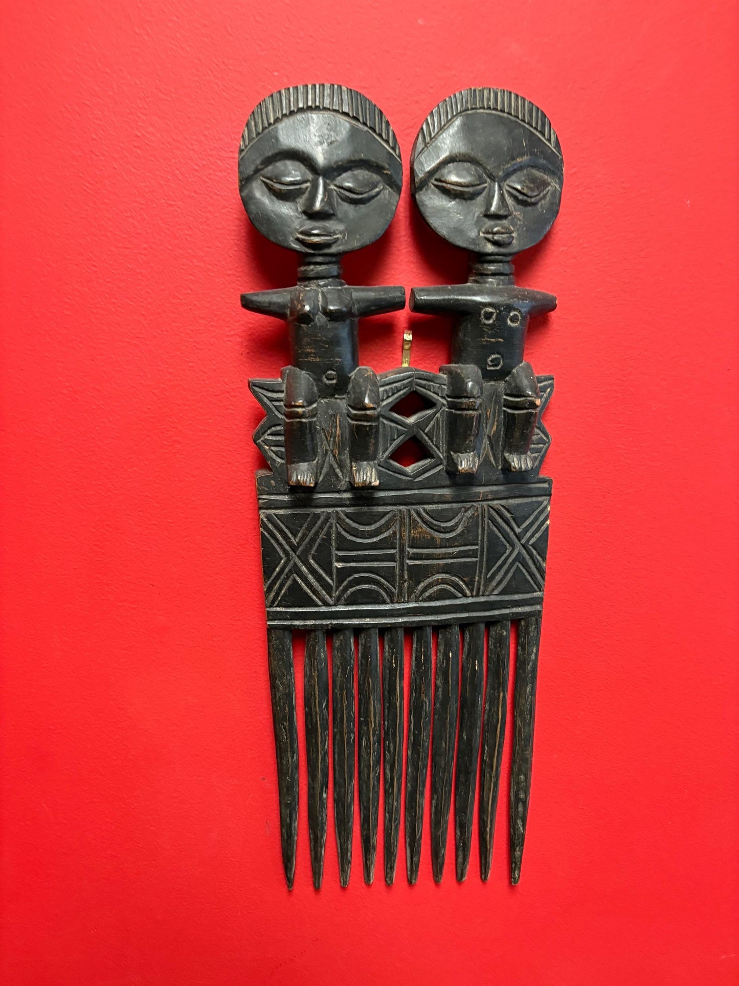 African Ashanti Huge amazing authentic African Ashanti comb  ready to hang  rare and beautiful 20 x 7.5“ wide  wow