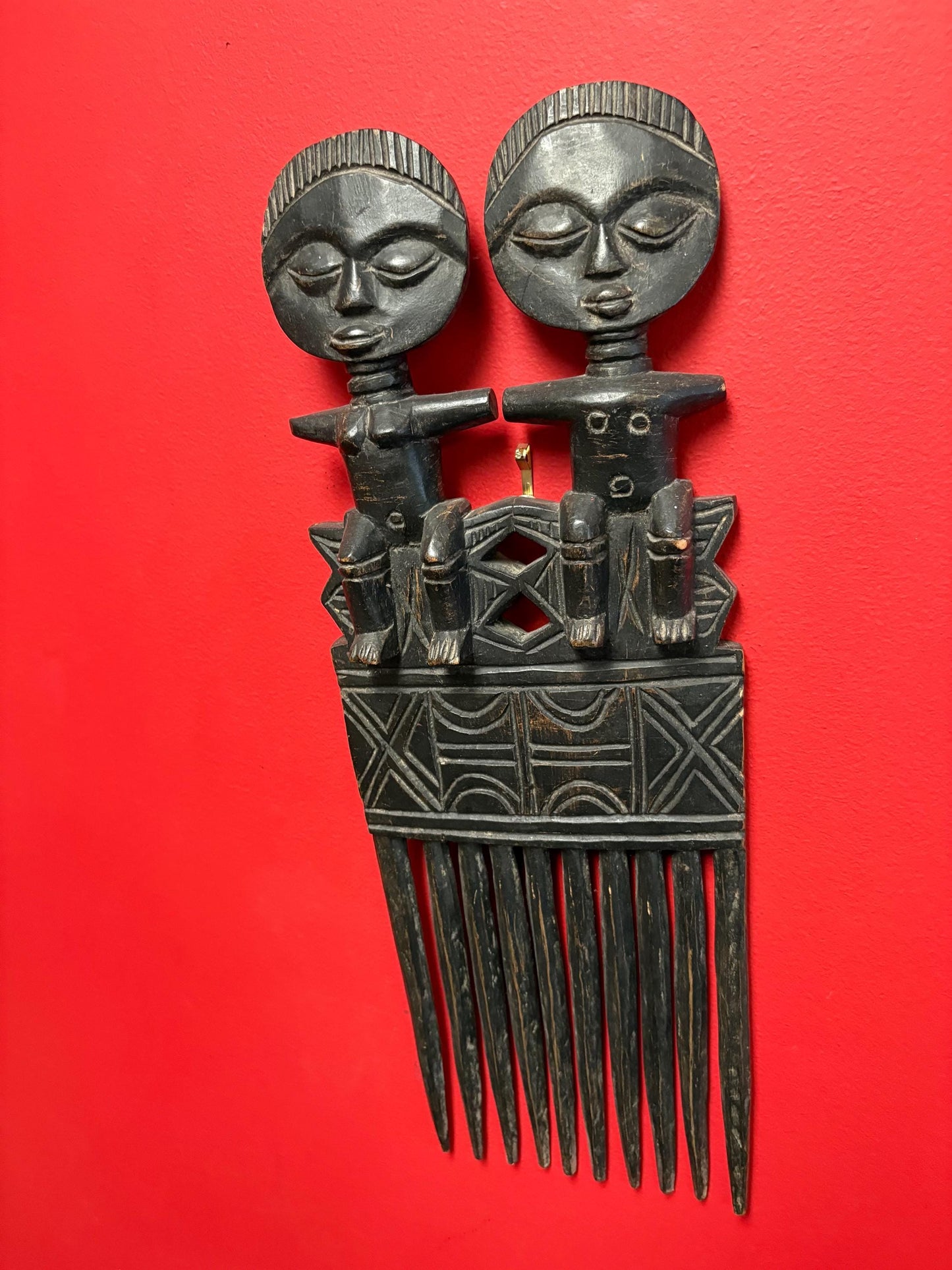 African Ashanti Huge amazing authentic African Ashanti comb  ready to hang  rare and beautiful 20 x 7.5“ wide  wow