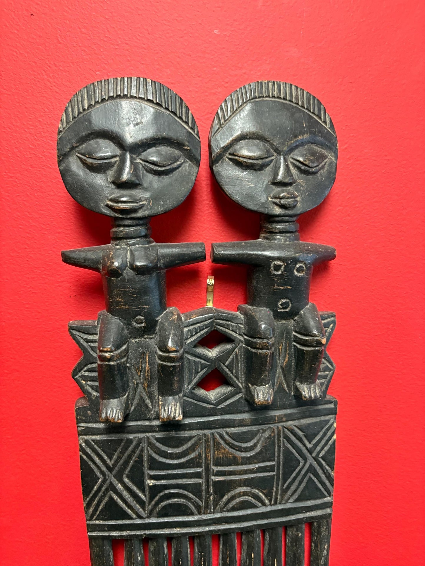 African Ashanti Huge amazing authentic African Ashanti comb  ready to hang  rare and beautiful 20 x 7.5“ wide  wow