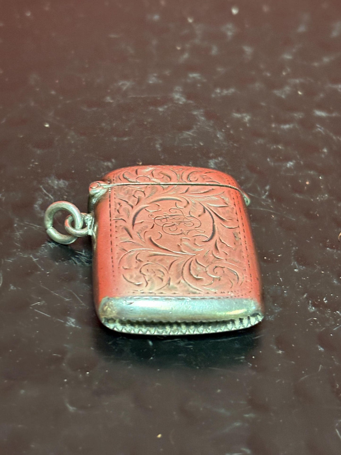 English sterling silver hallmarked viesta case match safe  dented  good value