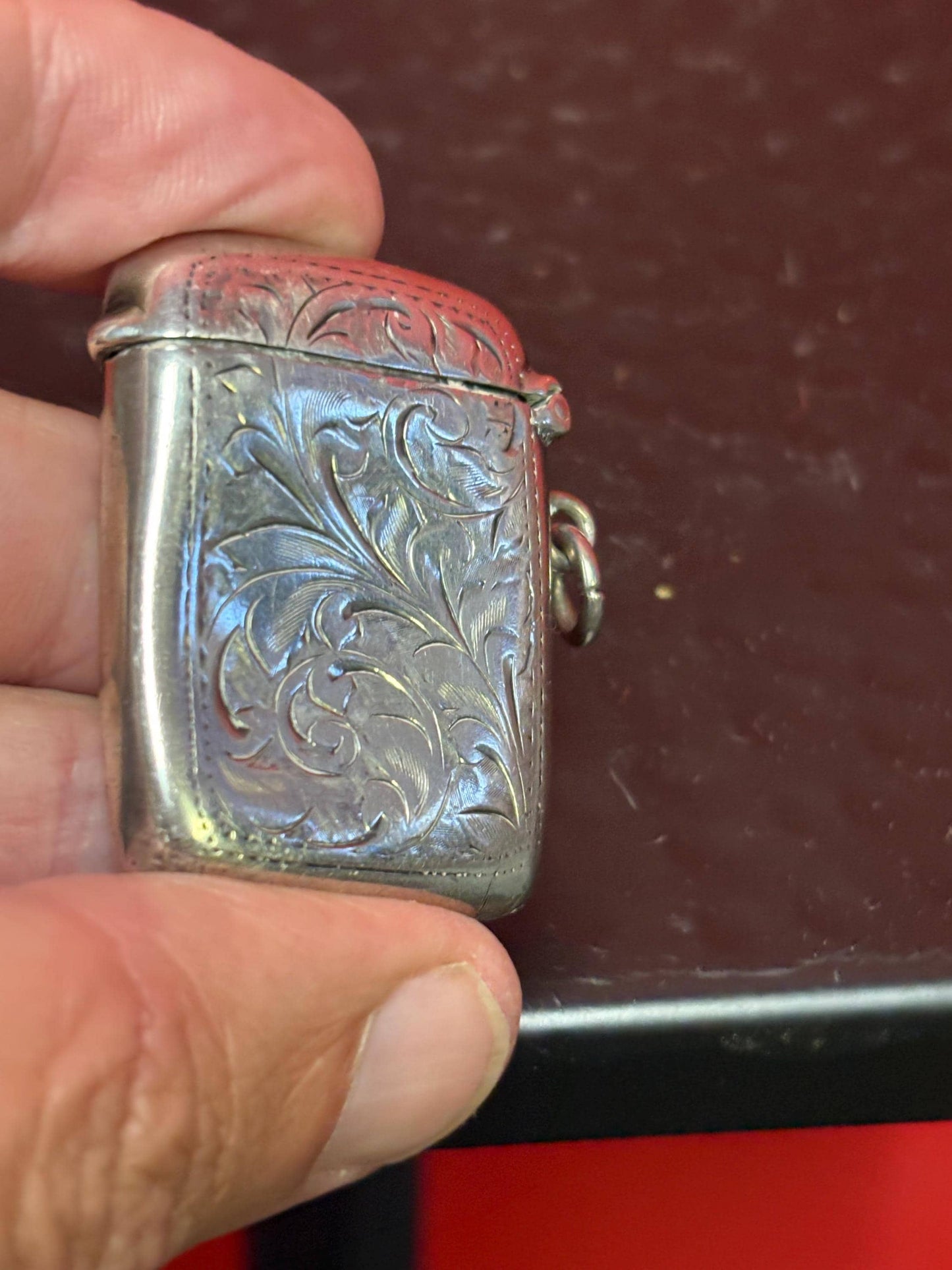 English sterling silver hallmarked viesta case match safe  dented  good value