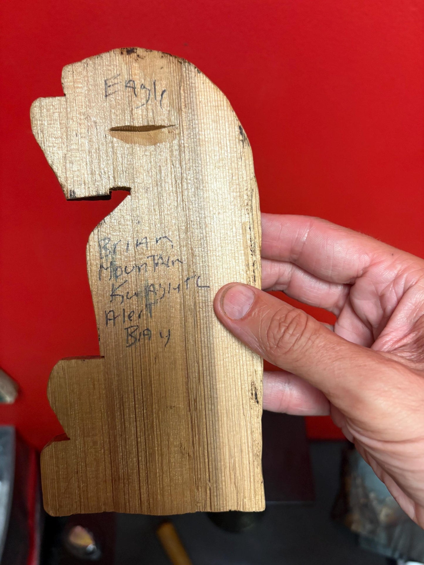 Beautiful indigenous first nation pacific West Coast signed 8 x 4 eagle cedar plaque  great value