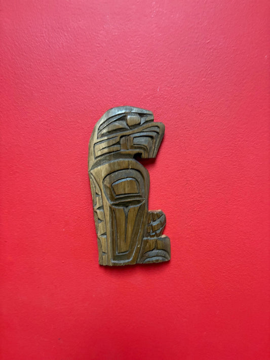 Beautiful indigenous first nation pacific West Coast signed 8 x 4 eagle cedar plaque  great value