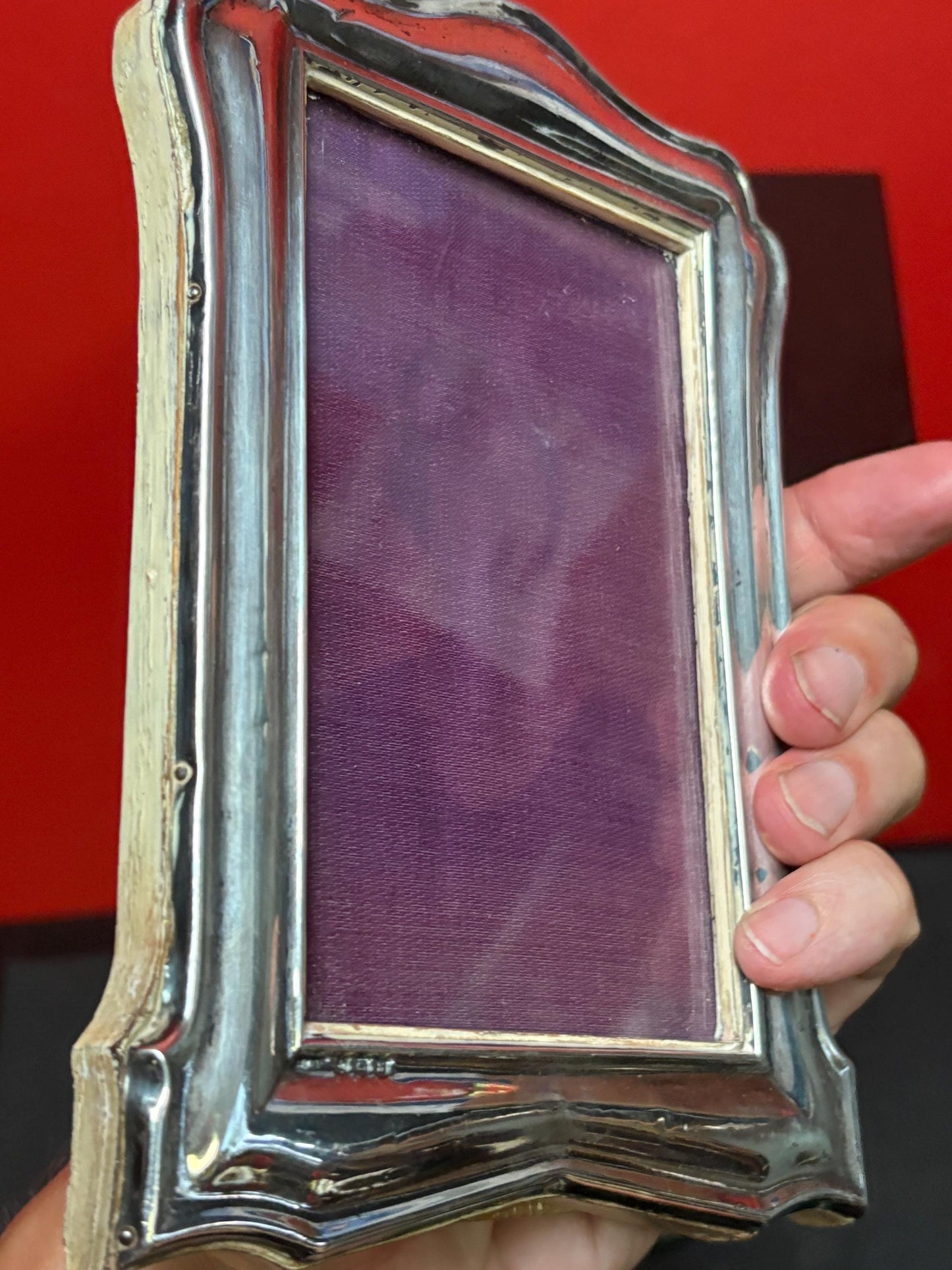 Beautiful English Sterling hallmarked sterling silver frame - 7 x 5 outside and 5 x 3 inside  good condition and great gift
