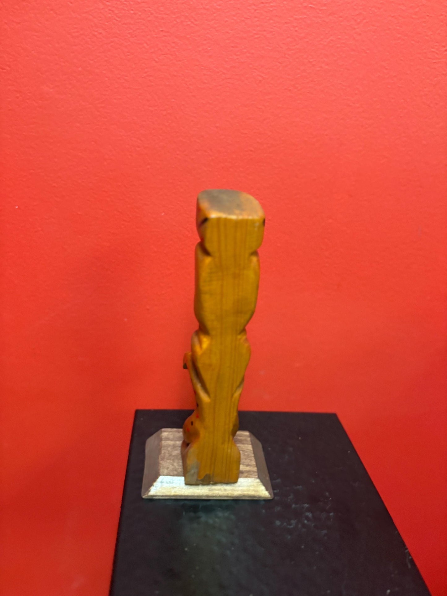 Lovely indigenous first nations Pacific Northwest Coast primitive unsigned 8 inch tall totem pole  great colours