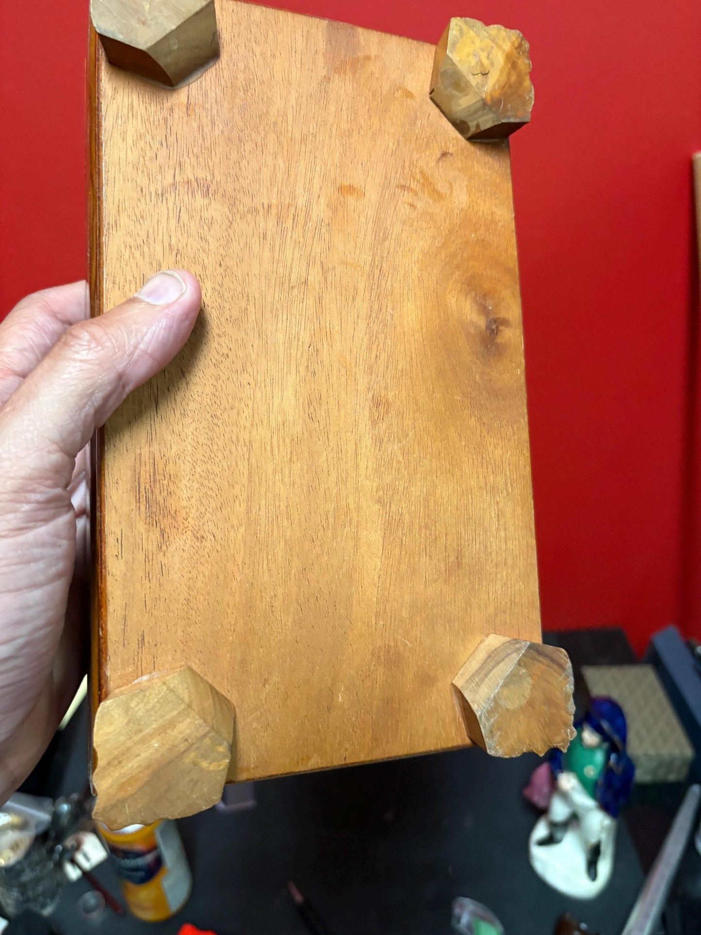 Lovely 9 1/2 x 6 x 2 1/2 high handmade inlaid cover box  perfect gift