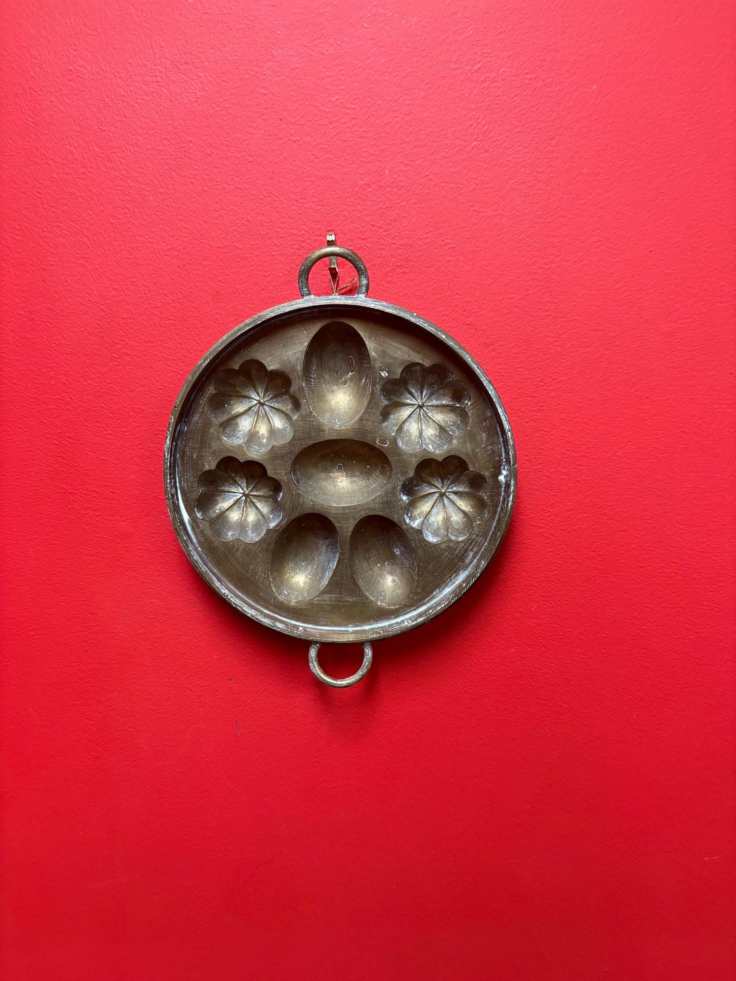 Amazing brass antique chocolate mould  11 x 9 by 2 inches high  wonderful patina  great kitchen decor  gift idea  wow