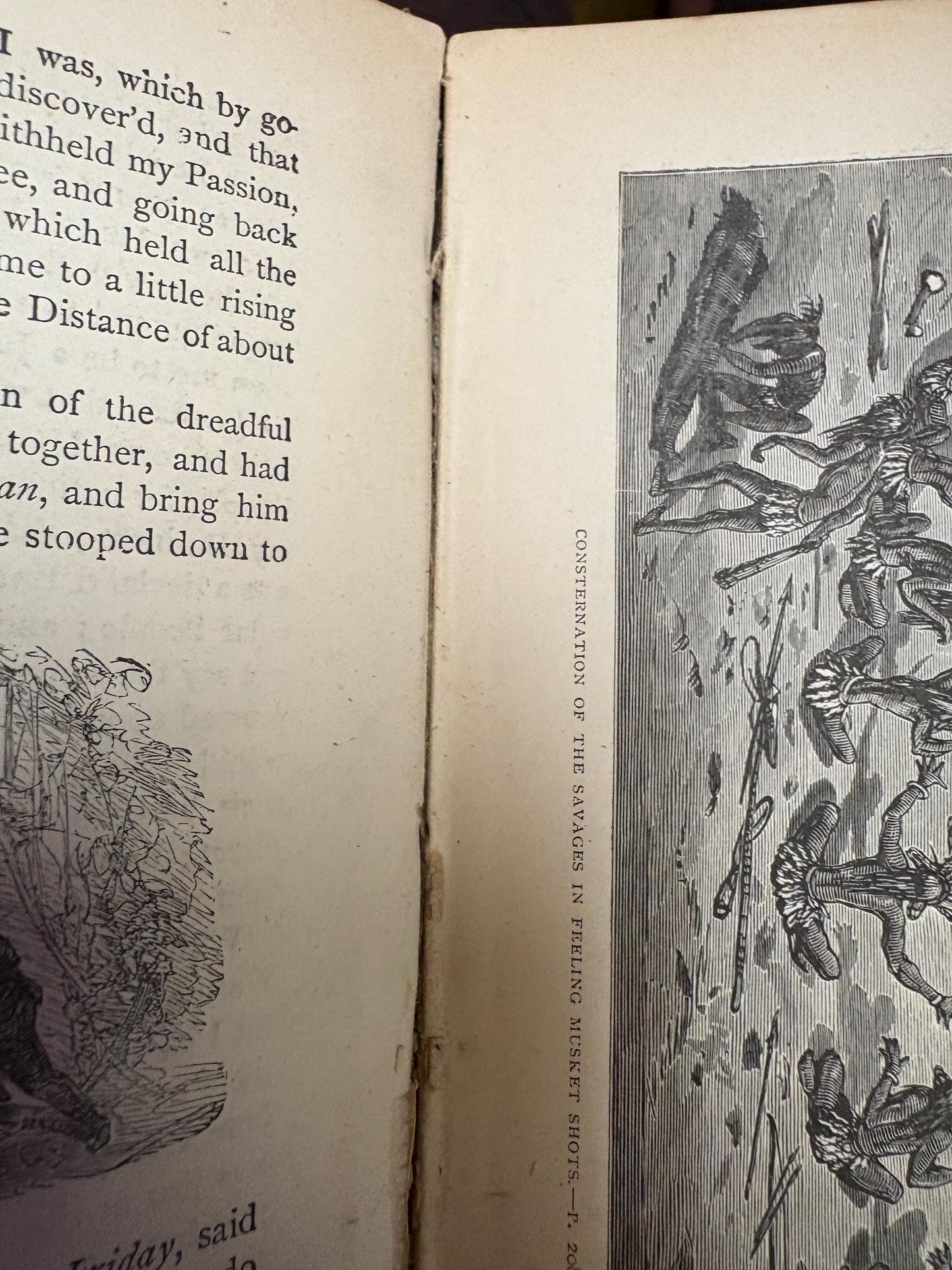 Beautiful Robinson Crusoe antique book from early 1800s  English reprint of the original in fairly rough condition - good value