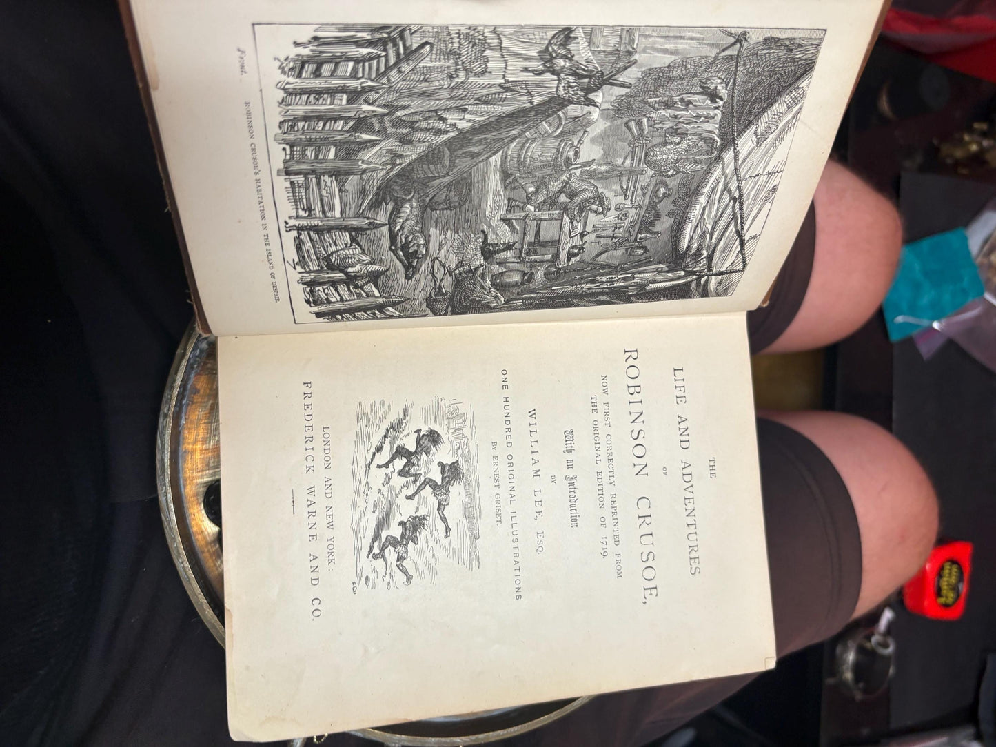 Beautiful Robinson Crusoe antique book from early 1800s  English reprint of the original in fairly rough condition - good value