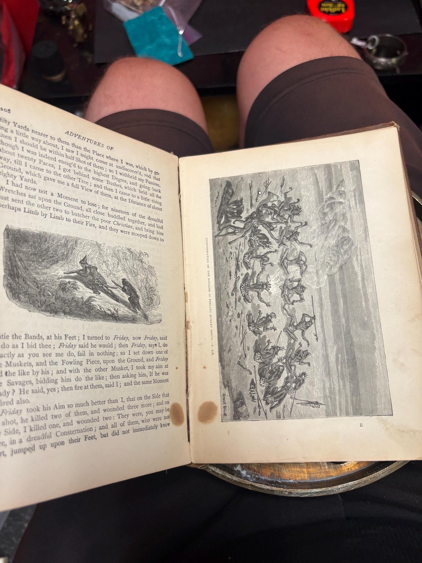 Beautiful Robinson Crusoe antique book from early 1800s  English reprint of the original in fairly rough condition - good value