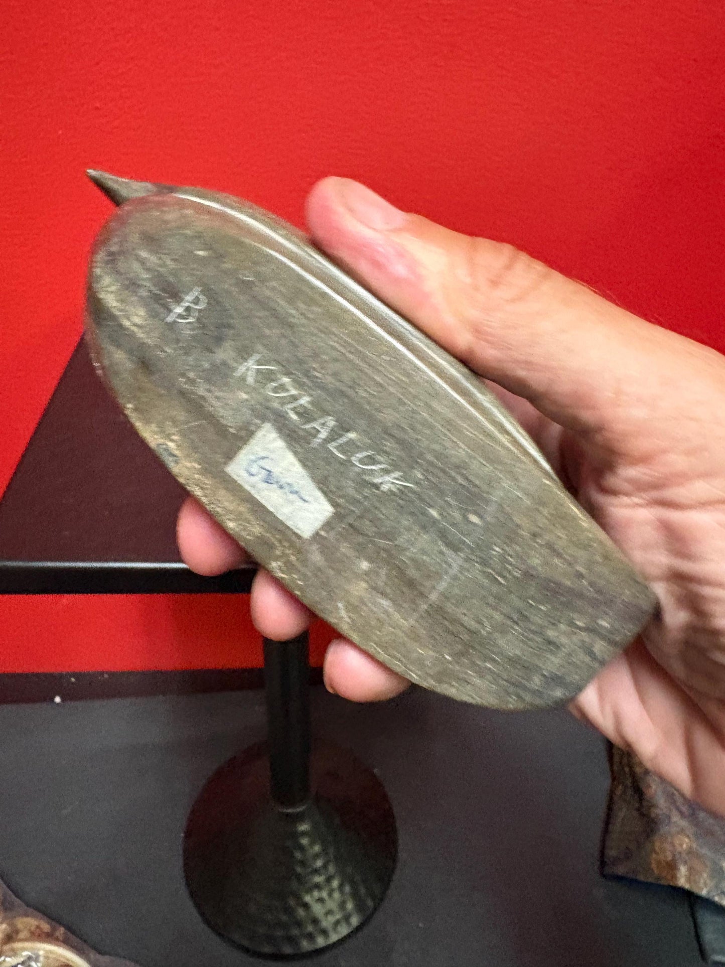 Signed soapstone indigenous Inuit 7 x 4 high bird  great condition and great value