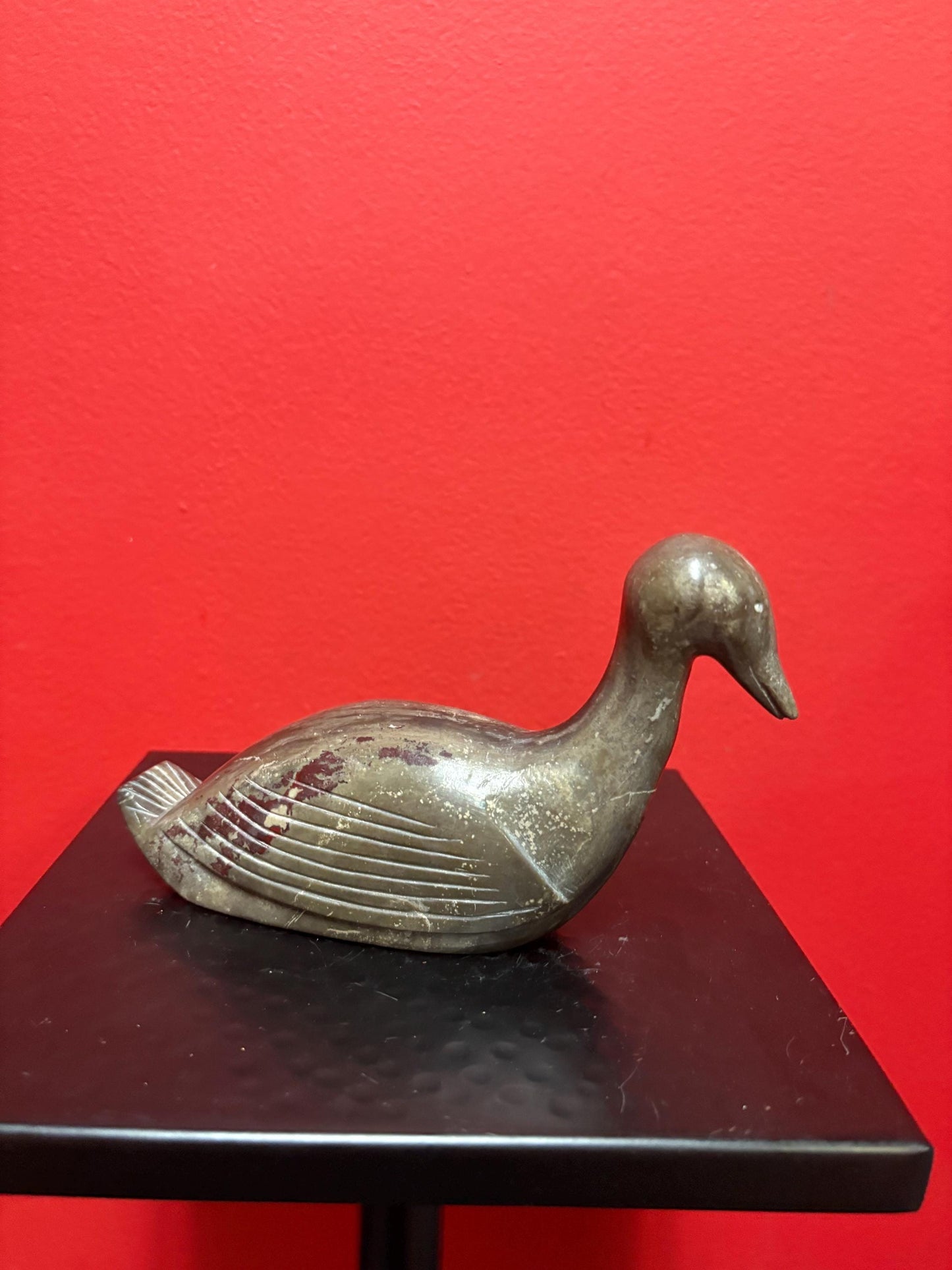 Signed soapstone indigenous Inuit 7 x 4 high bird  great condition and great value