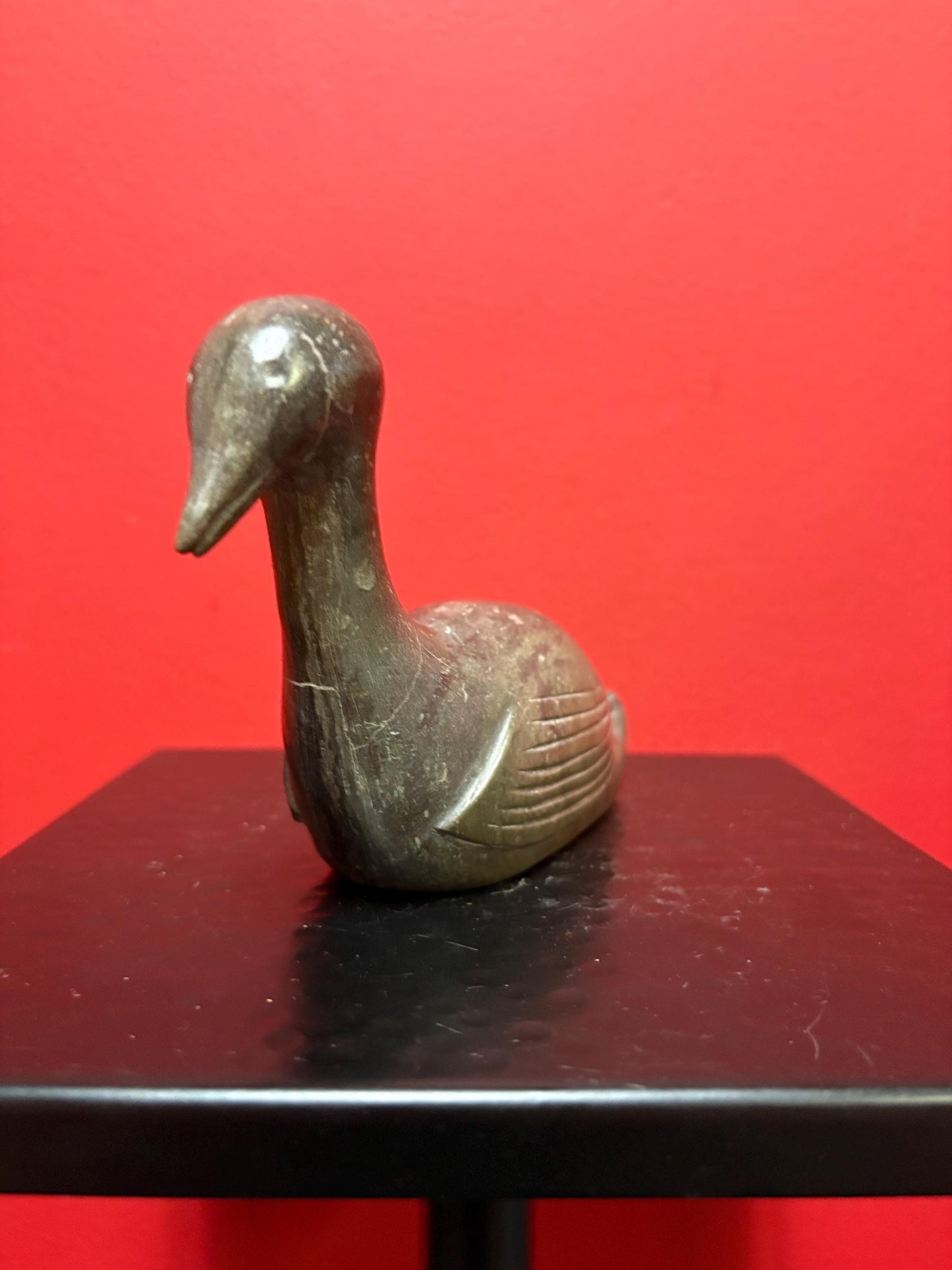 Signed soapstone indigenous Inuit 7 x 4 high bird  great condition and great value