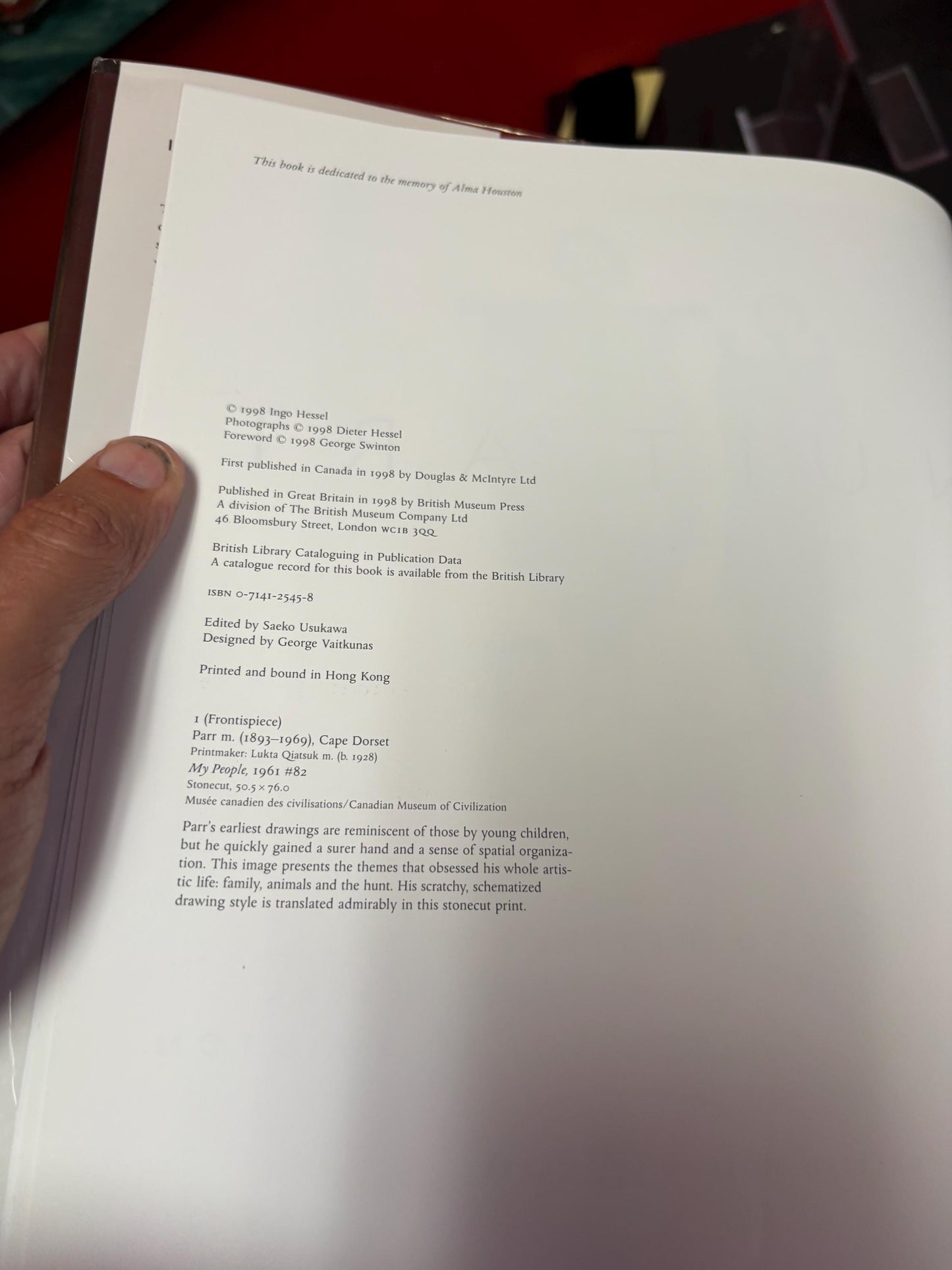 Lovely indigenous Inuit art book by Ingo Hessel  nice condition and great gift  wonderful photos