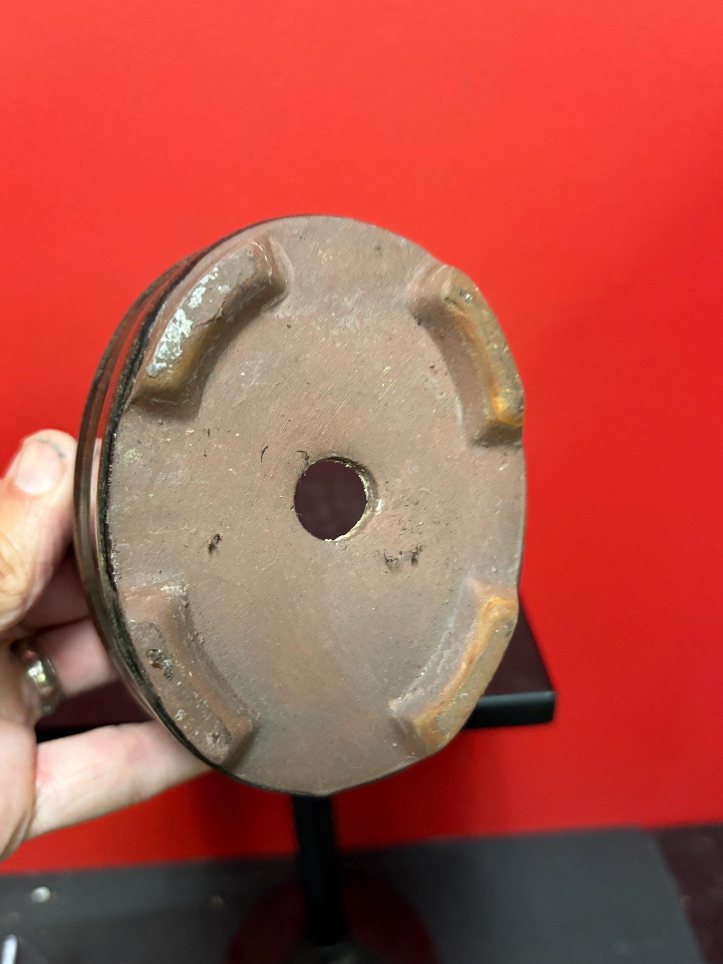 Lovely vintage Asian clay planter pot with great glazing  - 5 x 4 x 3 high  not antique  great value