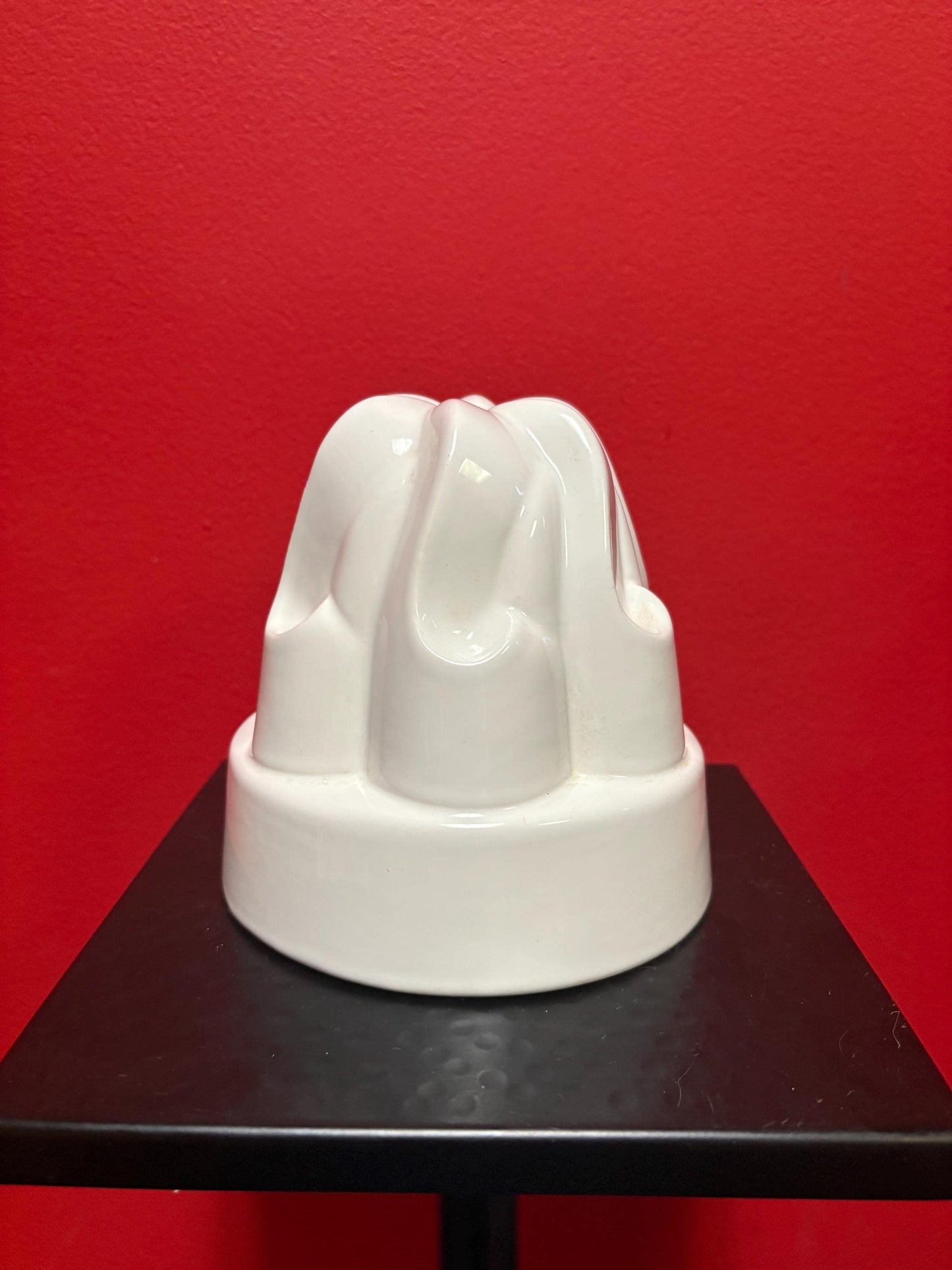 Beautiful English 6 inch tall jelly mould  porcelain beauty  perfect condition  stamped inside  great gift or for your kitchen