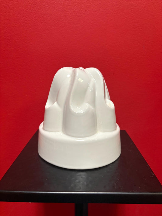 Beautiful English 6 inch tall jelly mould  porcelain beauty  perfect condition  stamped inside  great gift or for your kitchen