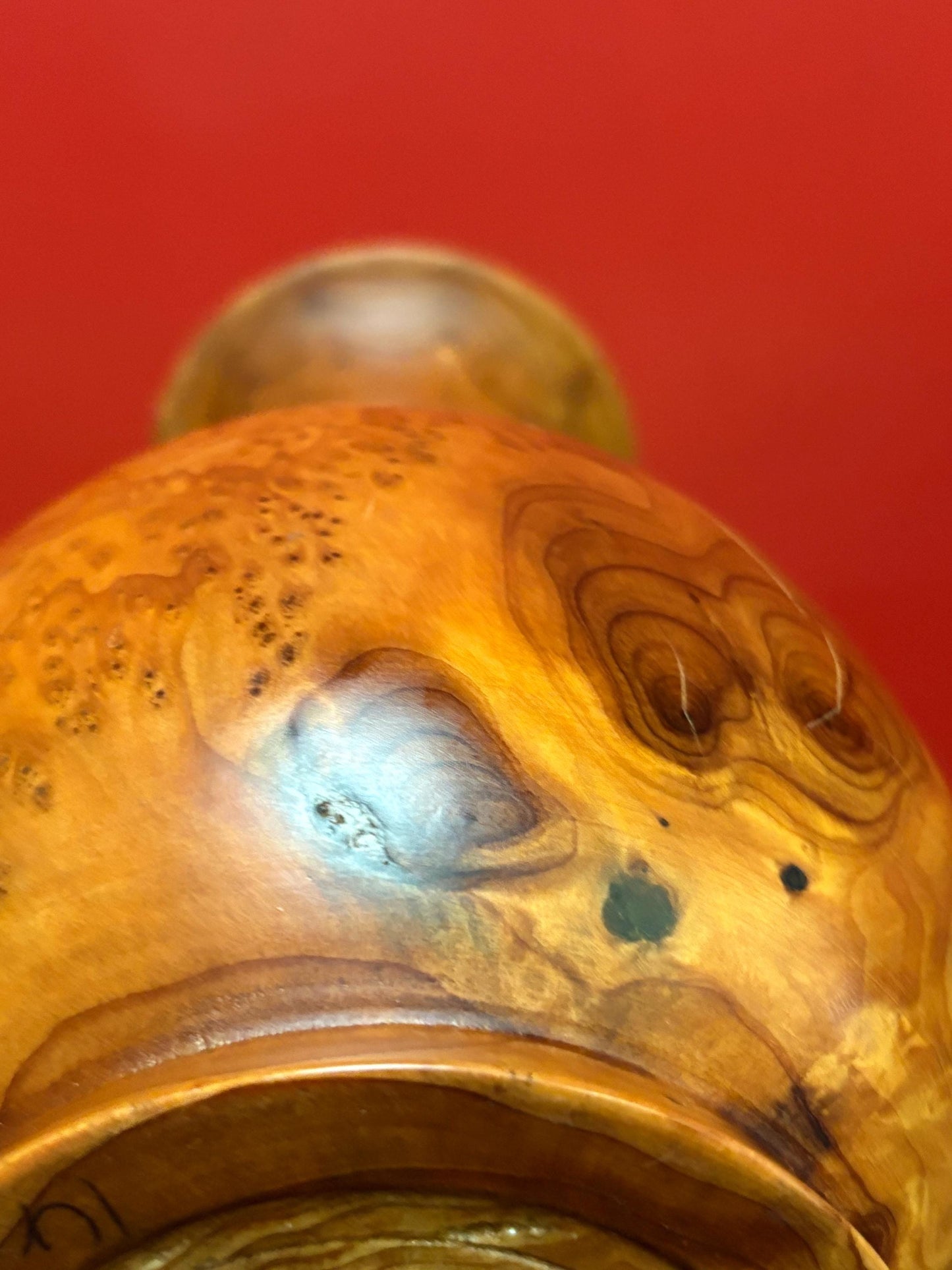 Beautiful live edge maple wooden vase  incredible grain  perfect gift  9 inches tall - wow