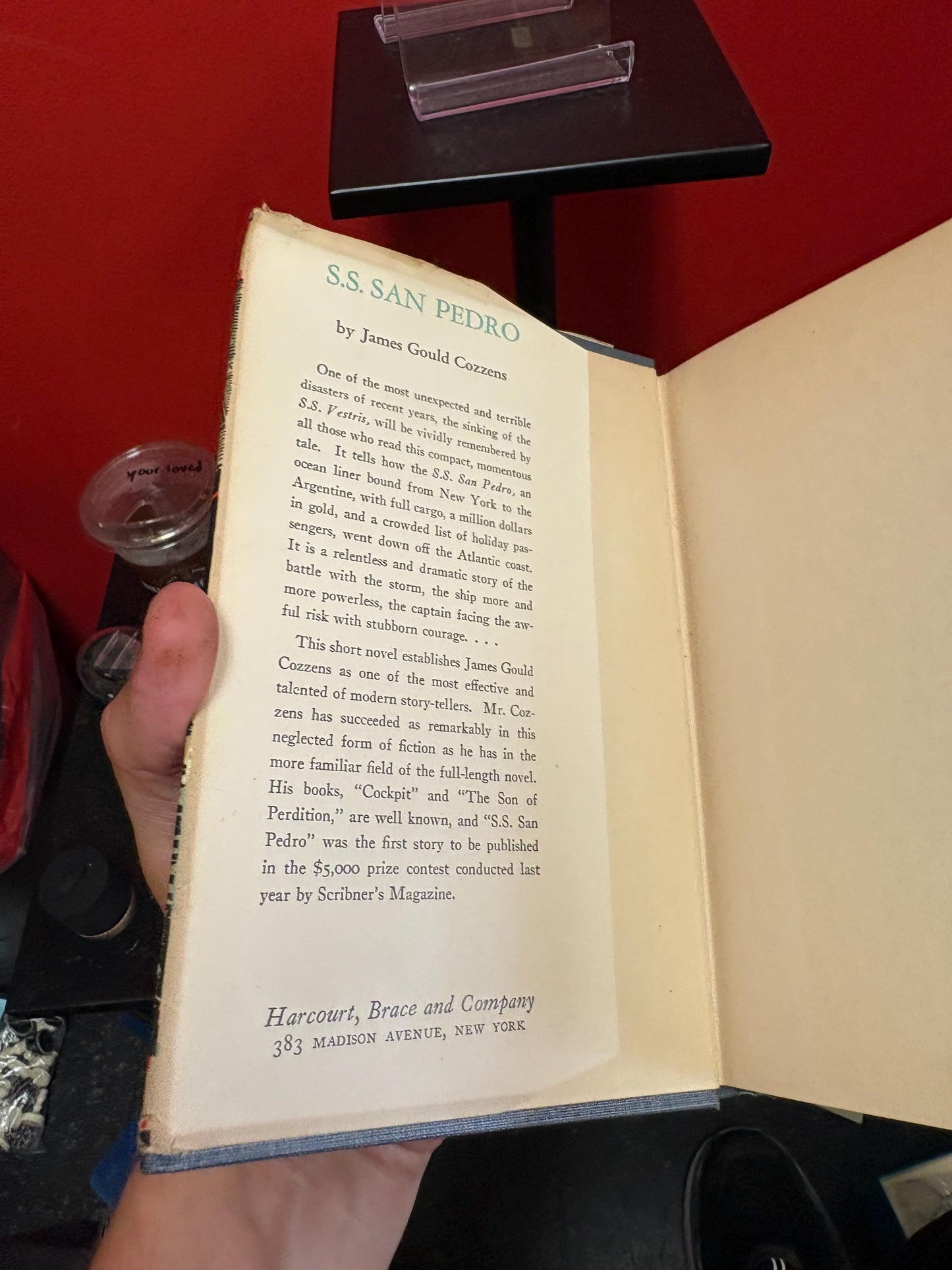 Lovely first edition 1930 SS San Pedro book  good used condition  by James Gould Cozzens.