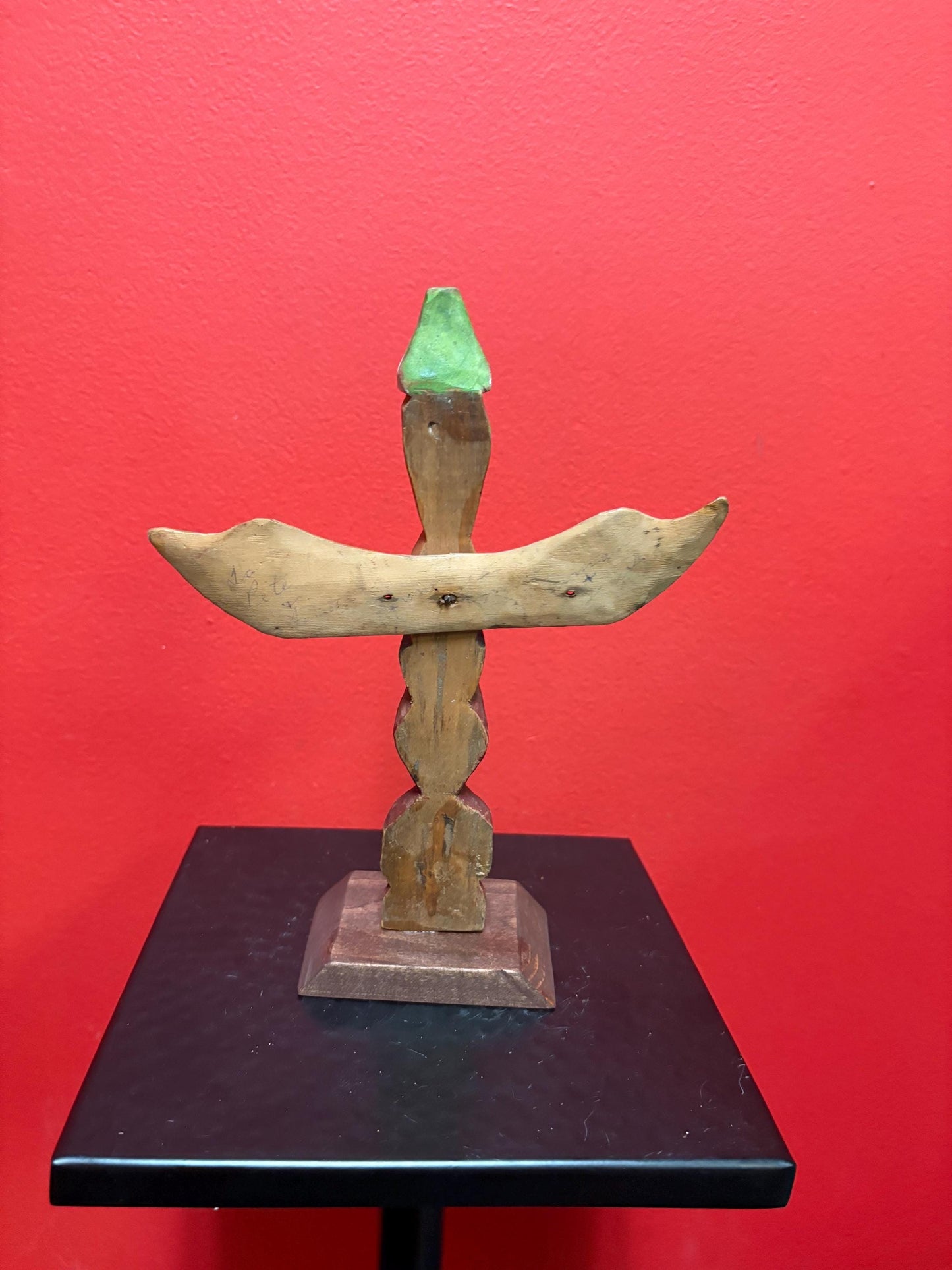 Lovely indigenous first nations Pacific Northwest Coast primitive unsigned 9 x 6 wide totem pole  great colours