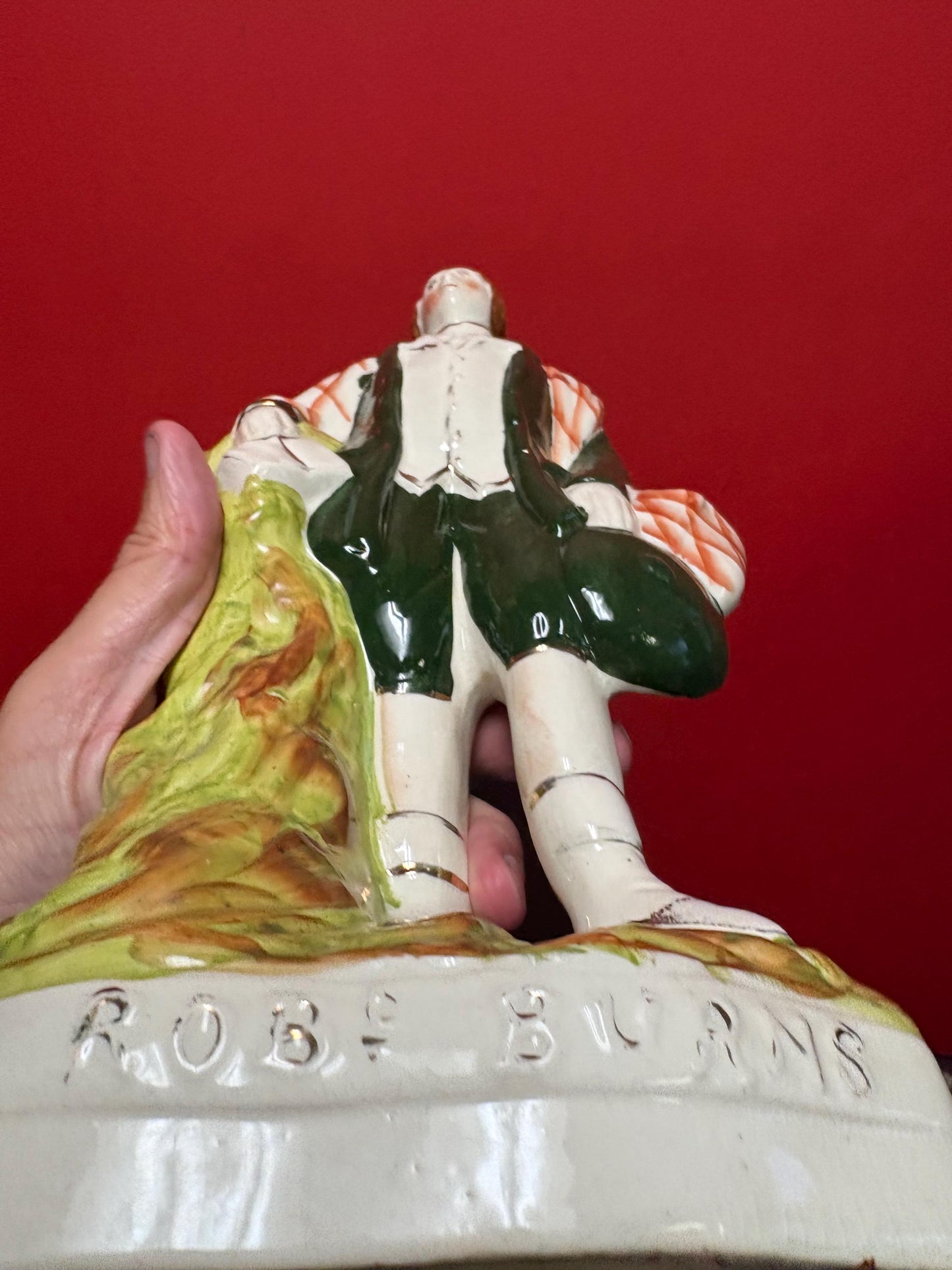 Staffordshire 13 inch tall statue of ROBBIE BURNS  great condition  1870s  beautiful imagery