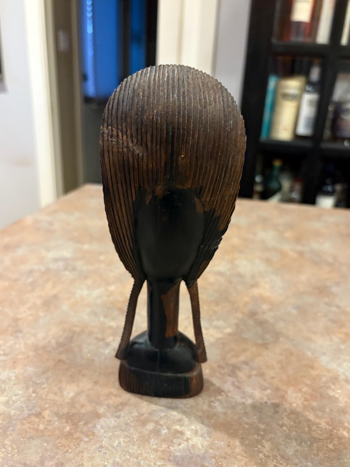 Particularly beautiful 8 inch tall Ebony wood African female bust with great detail  - signed