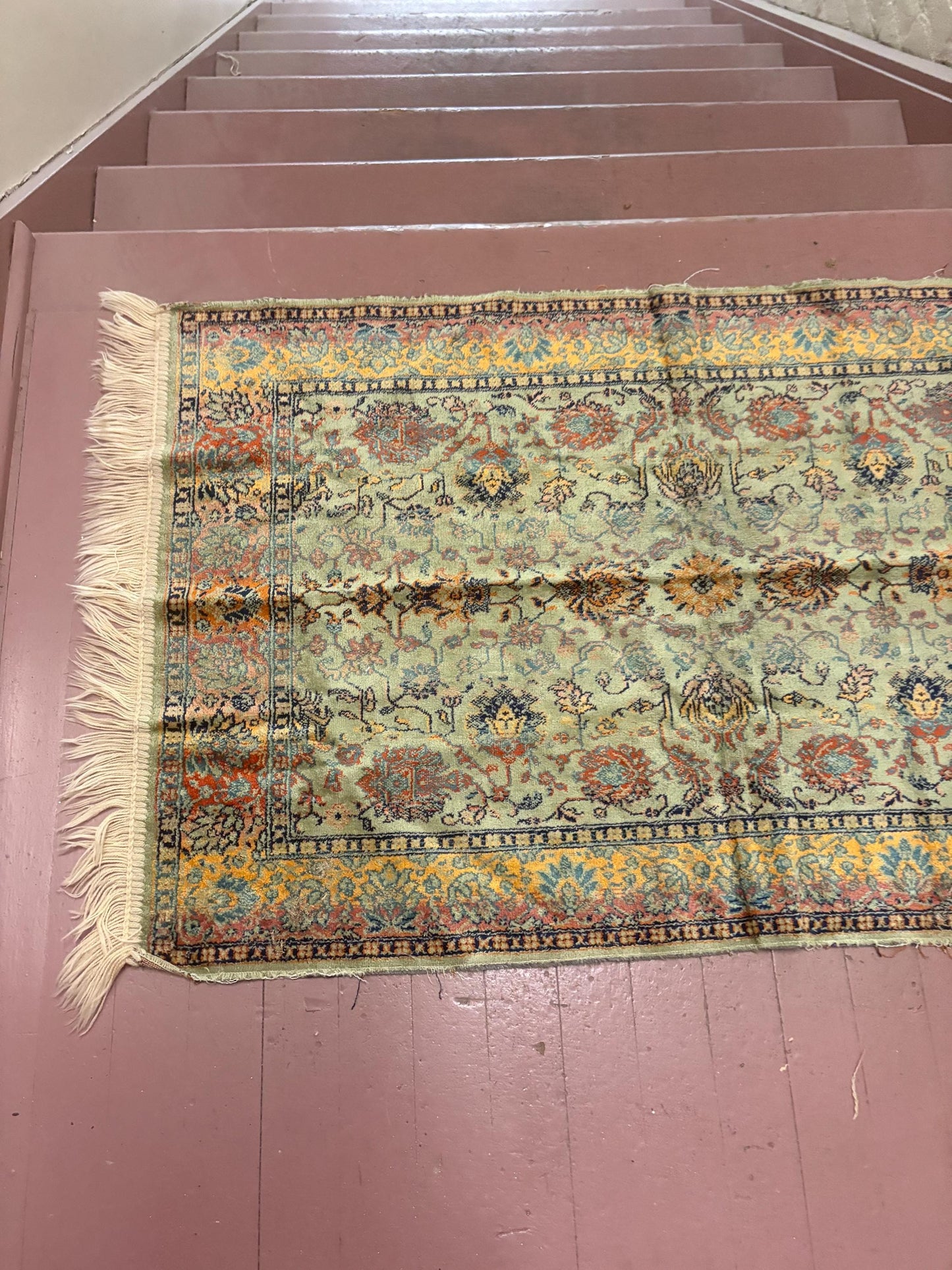 Stunning antique  Persian handmade silk prayer Mat - approximately 43 x 26 wide in great condition - great price