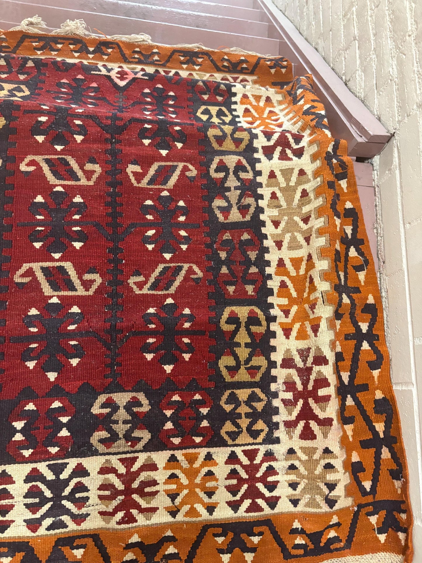 Beautiful antique approximately 58 x 43 Persian handknotted wool carpet with one hole  amazing value